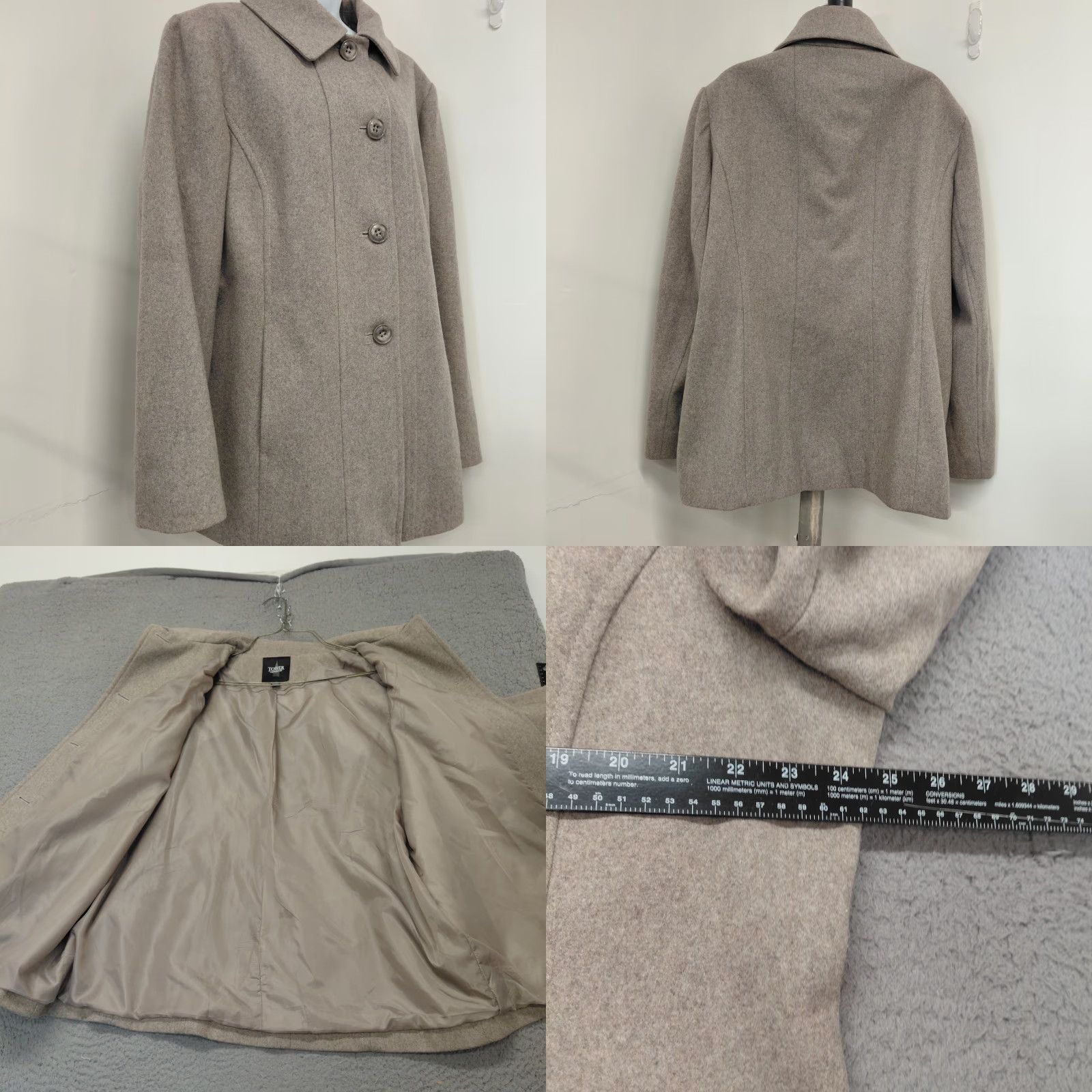 London Fog **London Fog Tower Women's XXL Wool Blend Button Pocket Coat Taupe** User: London Fog Tower Women's XXL Wool Blend Button Pocket Coat Taupe Size XXL / US 16-18 / IT 52-54 - 8 Thumbnail