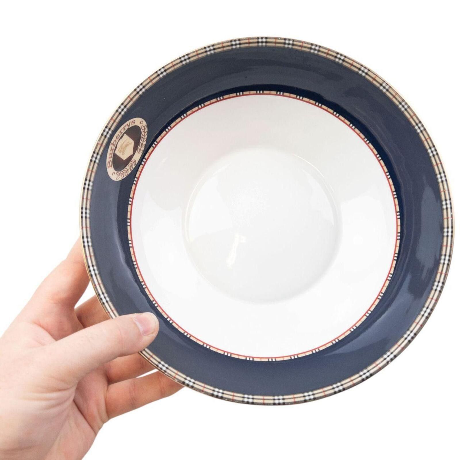 Burberry Vintage 90s Burberry Nova Check Fine Bone China Salad Bowl Size ONE SIZE - 8 Thumbnail