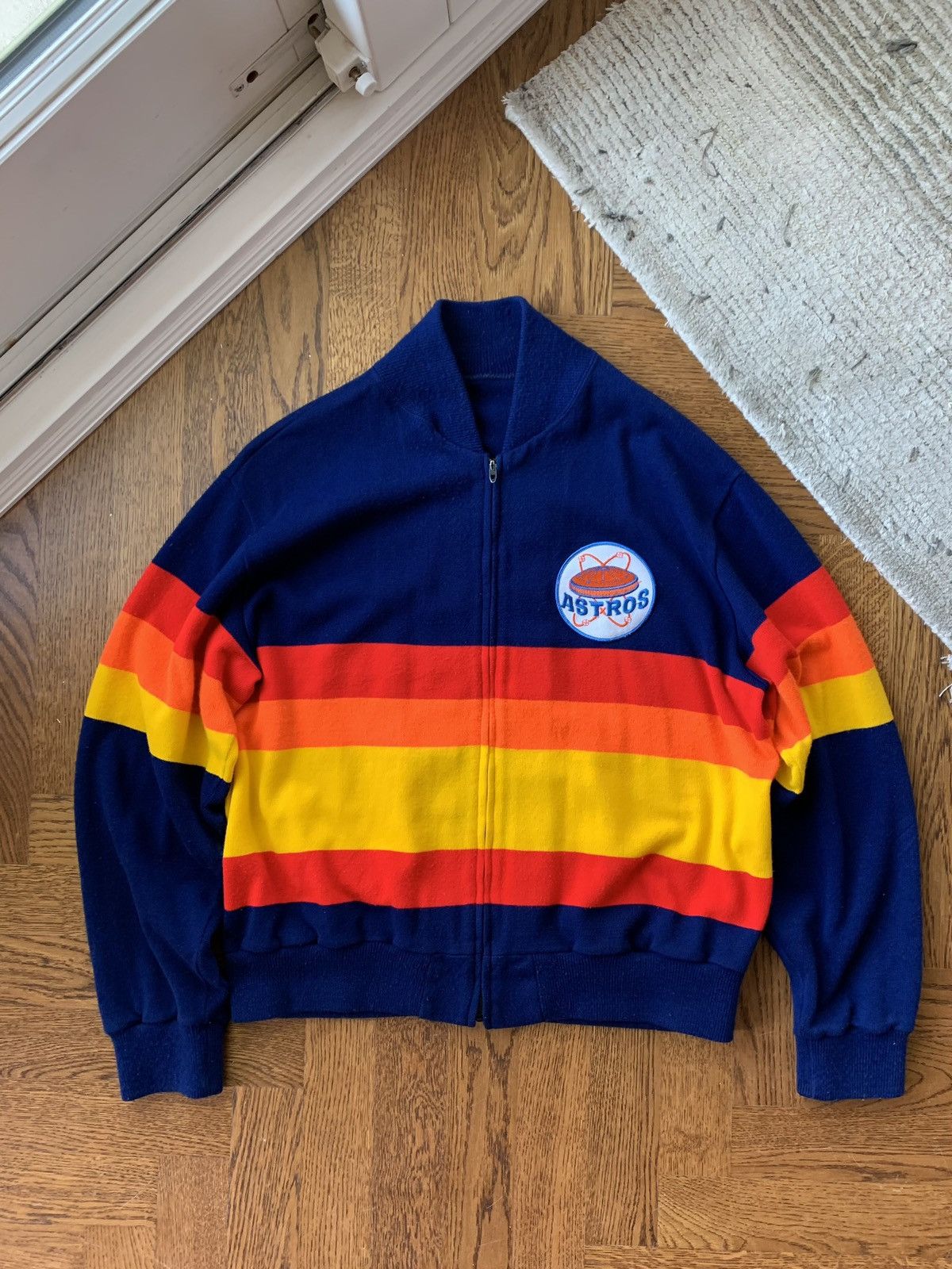 Vintage 1970s Houston Astros Rainbow Jacket Vintage Cardigan Sweater ...