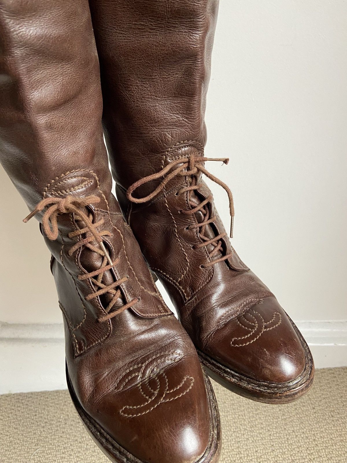 Chanel Chanel Leather Riding Boots Size US 7 / IT 37 - 18 Thumbnail