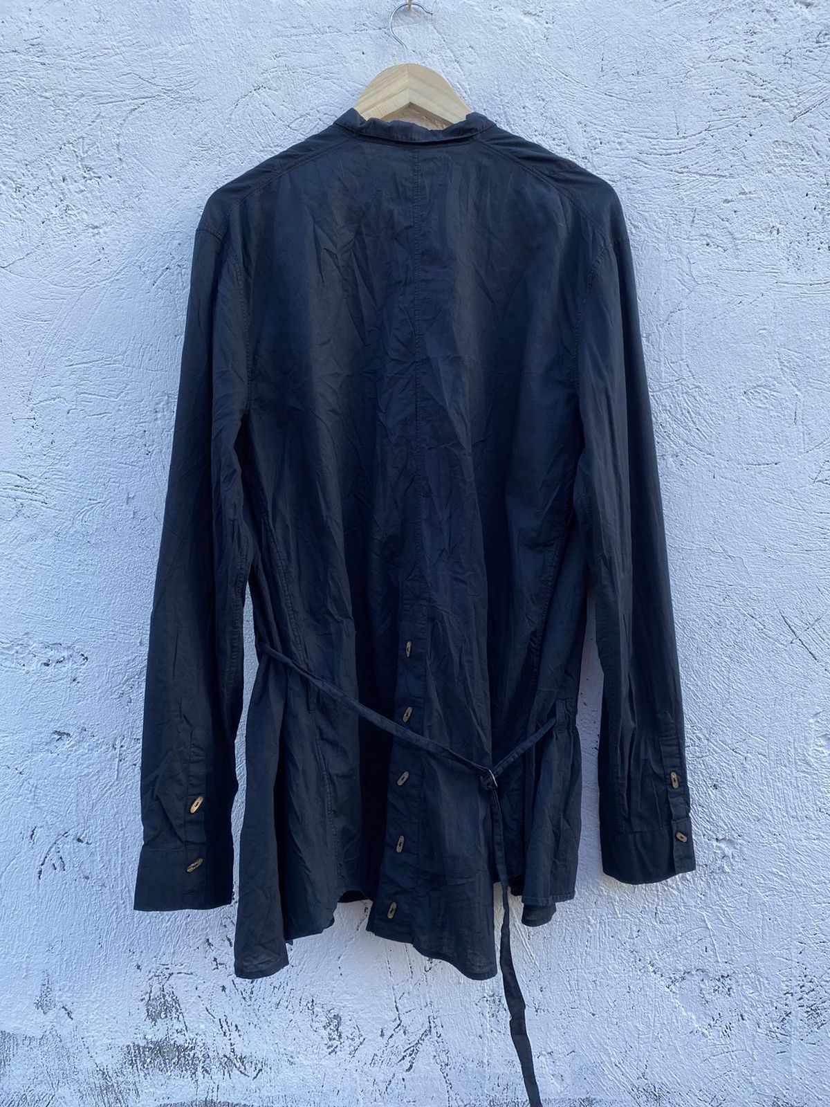 Ann Demeulemeester Black Poplin Belted Dress Size XS / US 0-2 / IT 36-38 - 3 Thumbnail