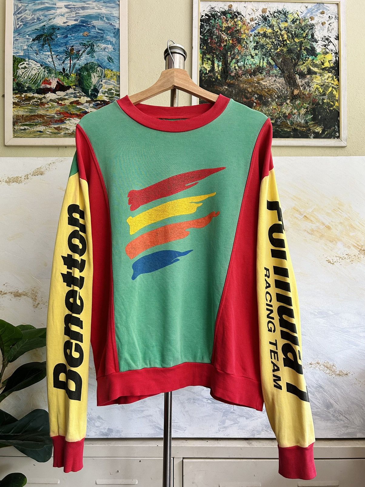 Benetton Vintage Benetton Formula 1 Racing Sweatshirt Size US L / EU 52-54 / 3 - 1 Thumbnail