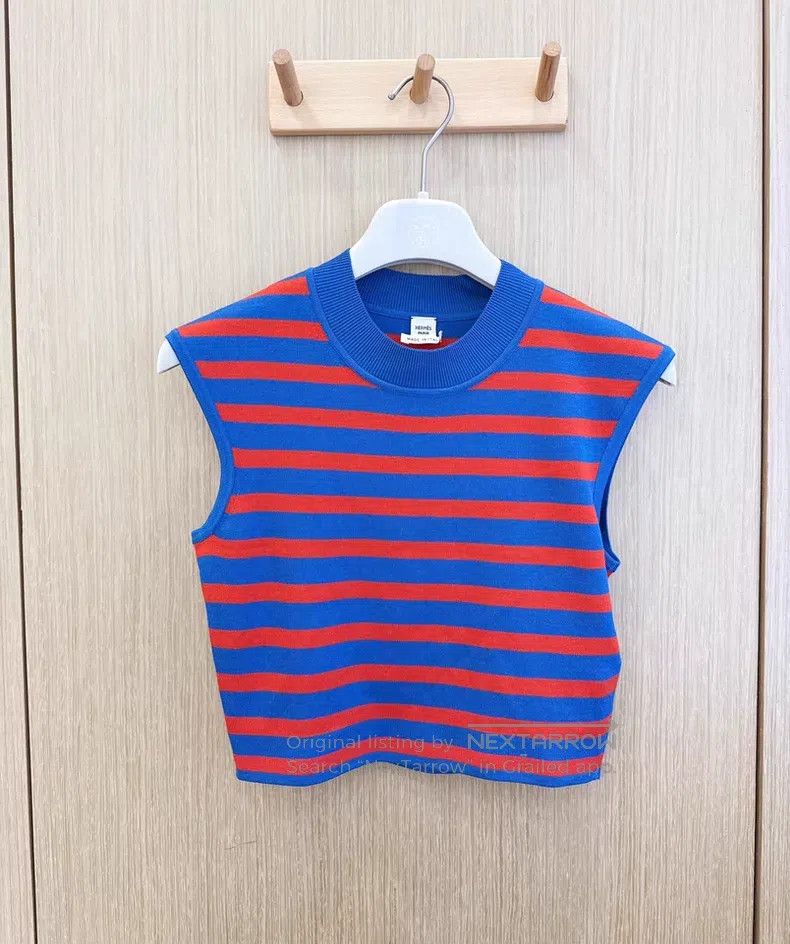 Hermes Hermes Blue and red striped slim-fit knitted vest Size XS / US 0-2 / IT 36-38 - 1 Thumbnail