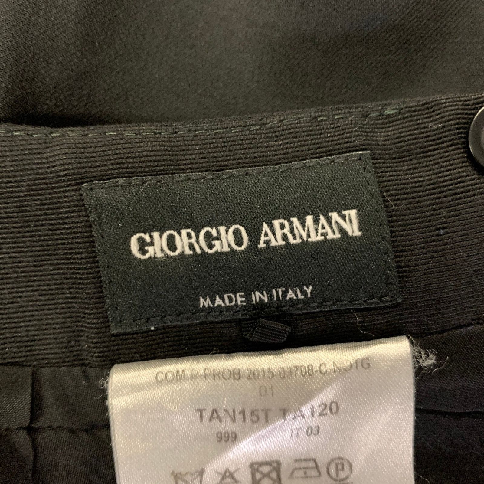 Giorgio Armani GIORGIO ARMANI Size 2 Black Wool Pencil Knee-Length Skirt Size 26" / US 2 / IT 38 - 4 Thumbnail