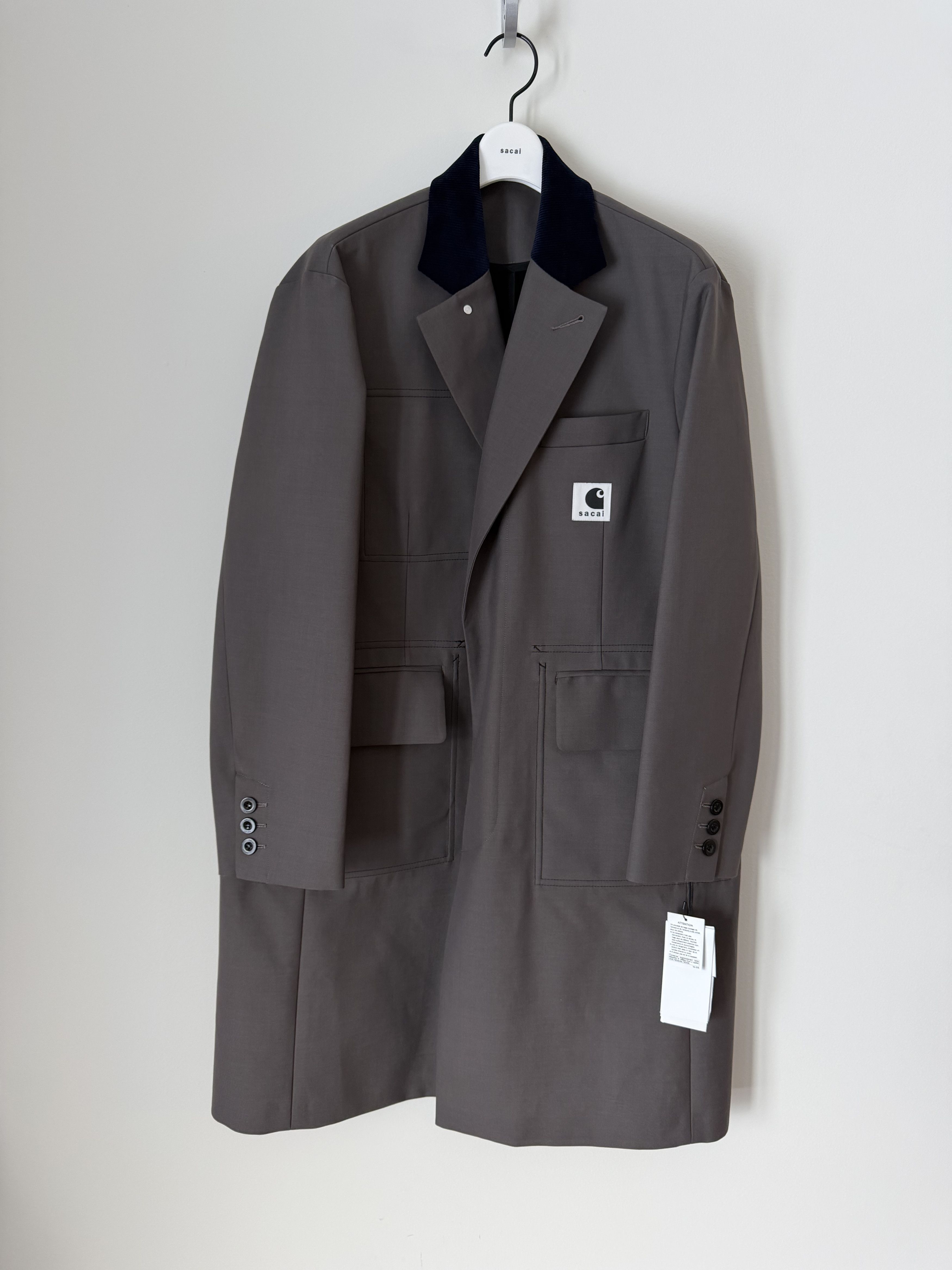 Carhartt Wip × Sacai Sacai Carhartt WIP Suiting Bonding Coat in Taupe Size US S / EU 44-46 / 1 - 1 Thumbnail