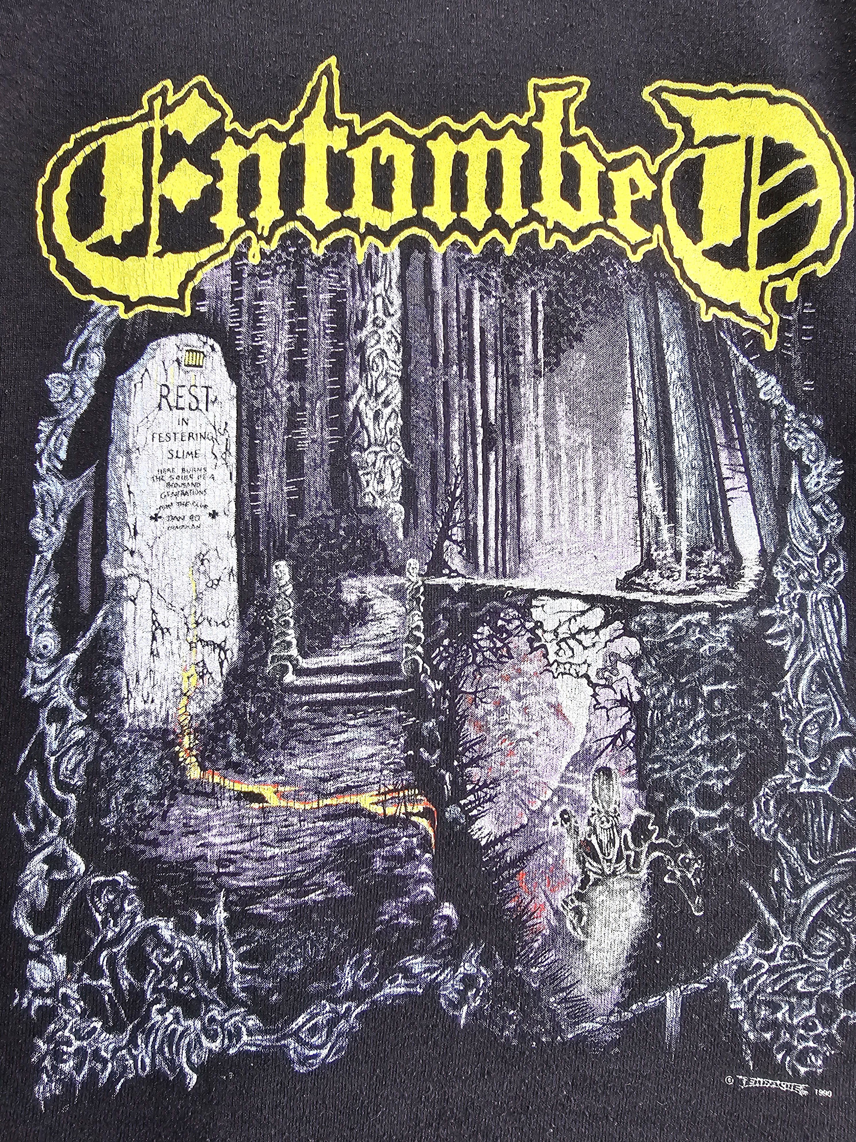 Band Tees 1990 Entombed Left Hand Path Crew neck XL 22" 30" Size US XL / EU 56 / 4 - 4 Thumbnail
