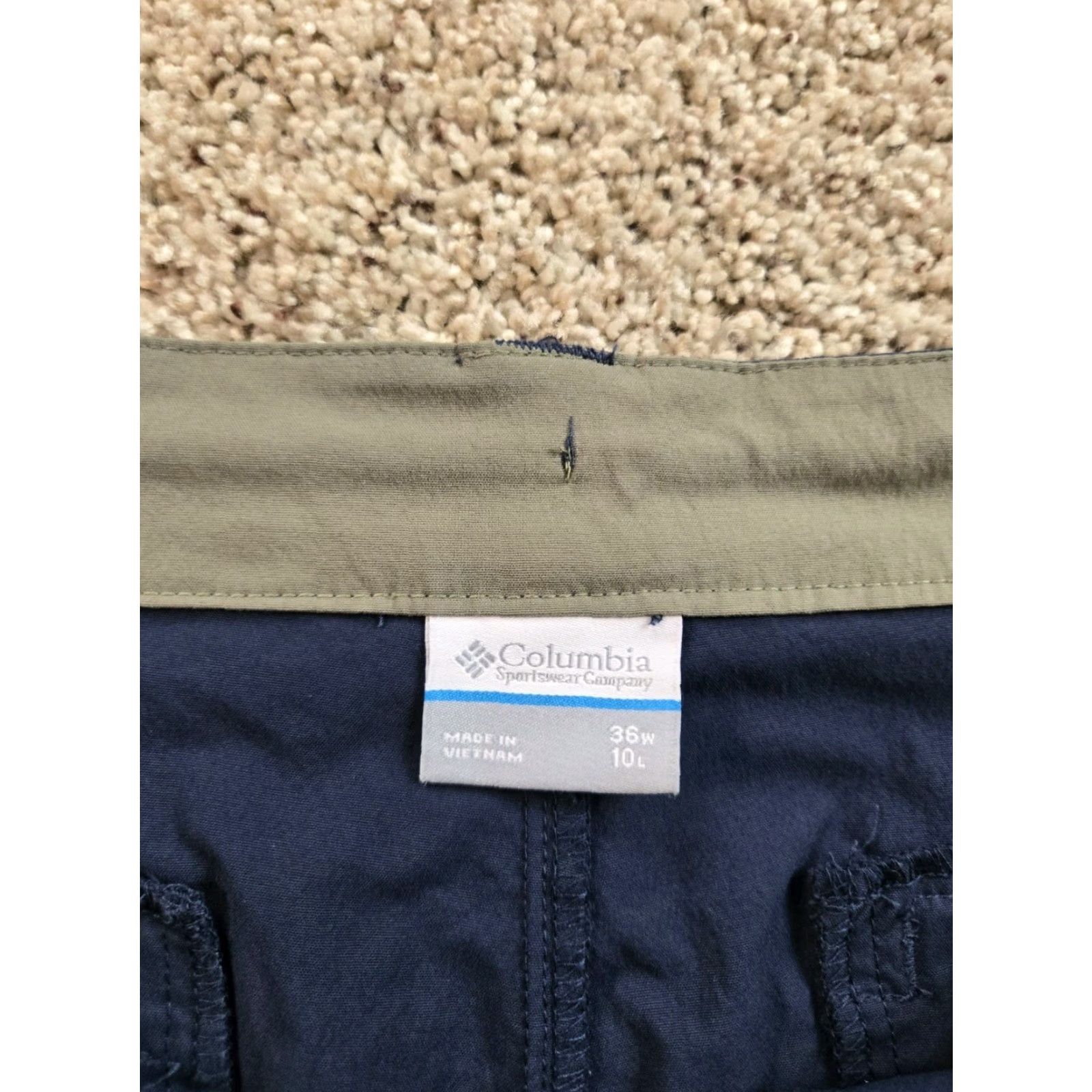 Vintage Columbia Mens Short Chino Blue 10" Inseam Stretch Pockets Logo Regular Waist 36 Size US 36 / EU 52 - 4 Thumbnail