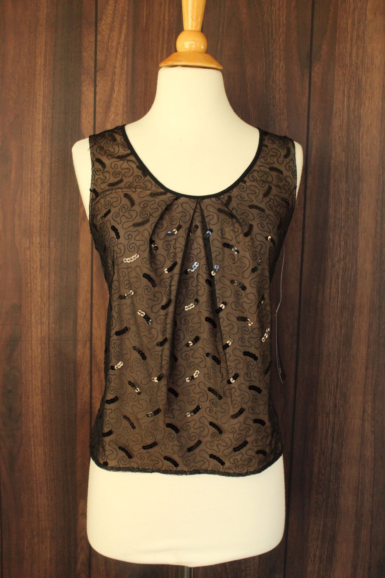 Jones New York Jones New York Womens Top, New with Tags Black over Beige, S Size S / US 4 / IT 40 - 1 Thumbnail