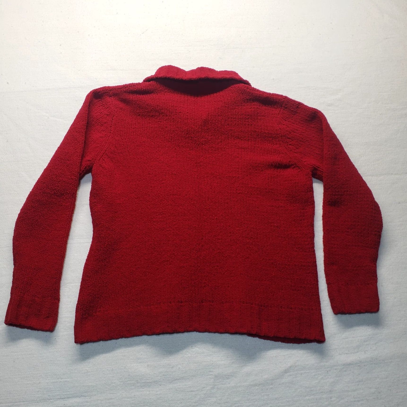 Basic Editions VINTAGE Basic Editions Sweater Shirt Women M Red Solid Cable-Knit V-Neck Pullover 90s Womens Size M / US 6-8 / IT 42-44 - 8 Thumbnail