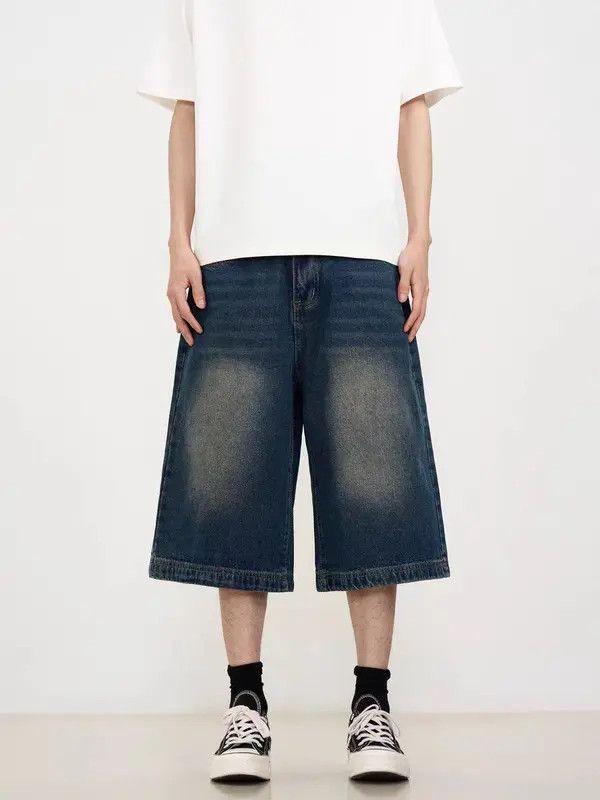 Japanese Brand VIBE baggy washed gradient retro denim shorts Size US 30 / EU 46 - 8 Thumbnail