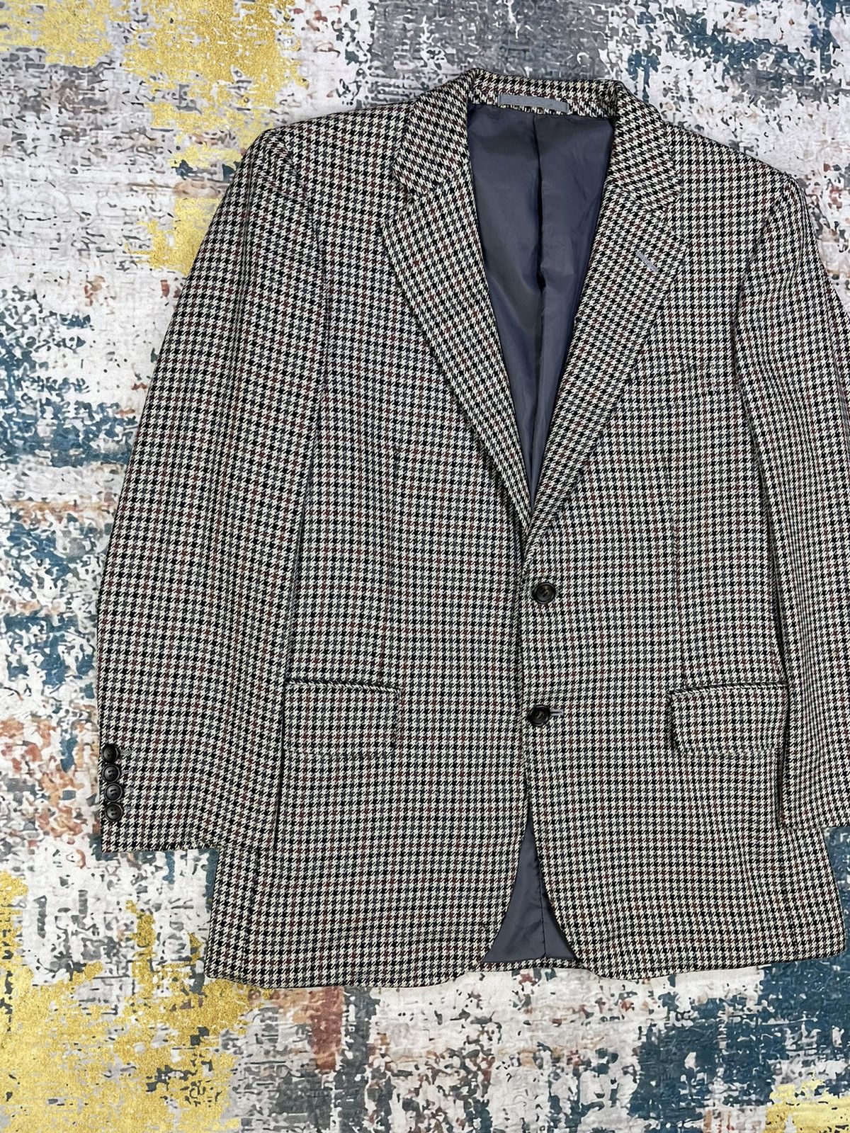 Burberry Vintage Burberrys Houndstooth Check Blazer Size US M / EU 48-50 / 2 - 2 Thumbnail