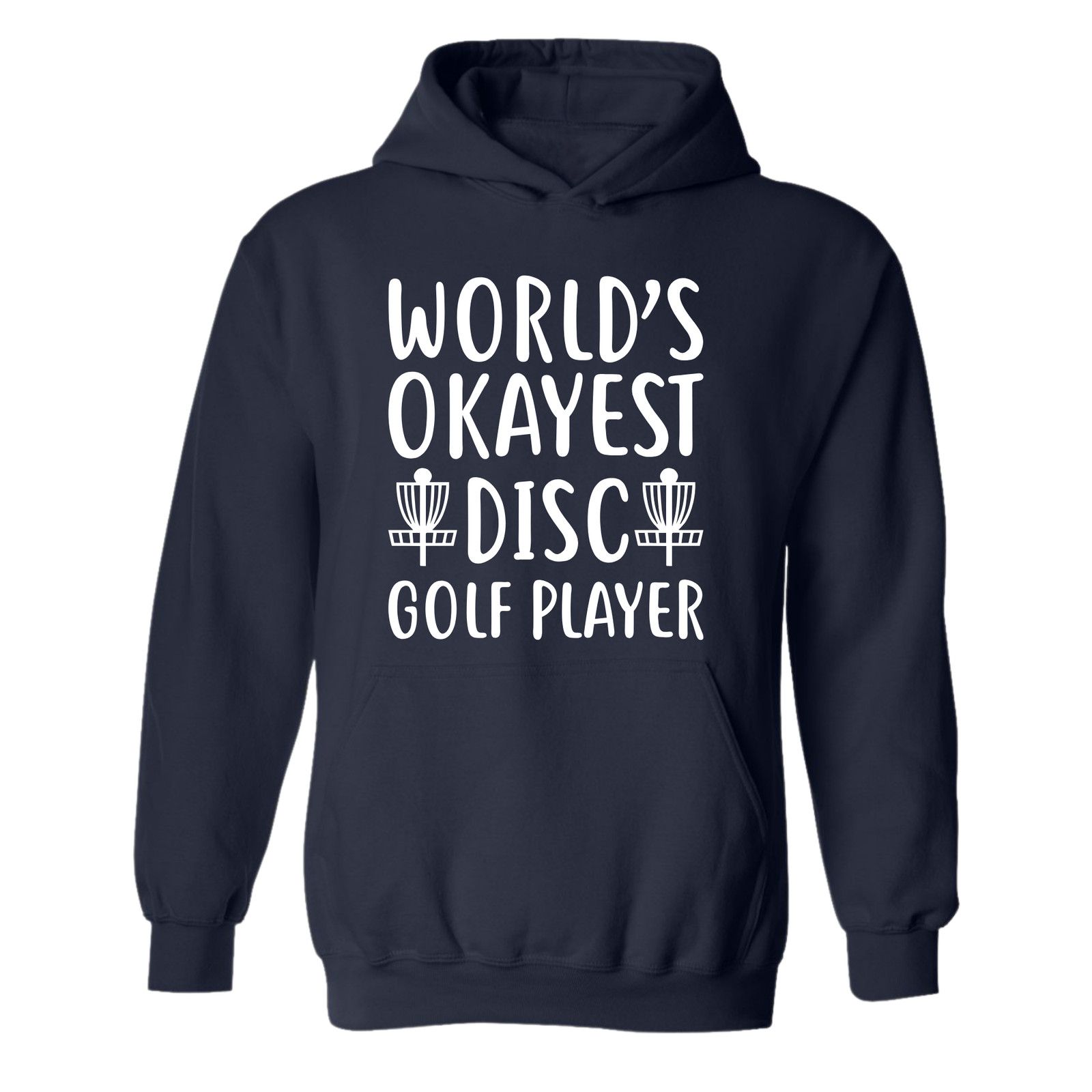 Gildan Disc Golf Hoodie Worlds Okayest Discgolfer Sweatshirt Size US XL / EU 56 / 4 - 10 Thumbnail
