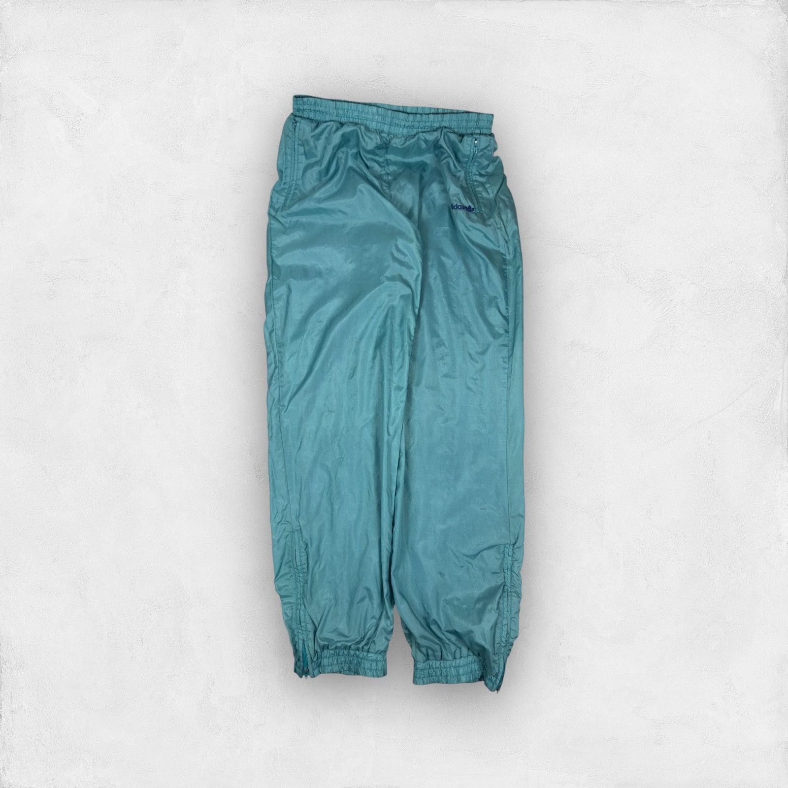 Adidas × Vintage Adidas Women's Teal Ankle Zip High Rise Straight Track Pants Size US 30 / EU 46 - 1 Thumbnail