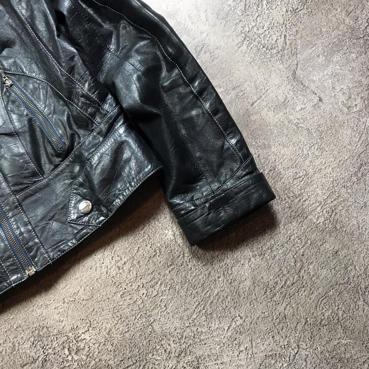 Vintage Vintage Y2K Distressed Biker Jacket Streetwear Black Baggy M Size M / US 6-8 / IT 42-44 - 5 Thumbnail