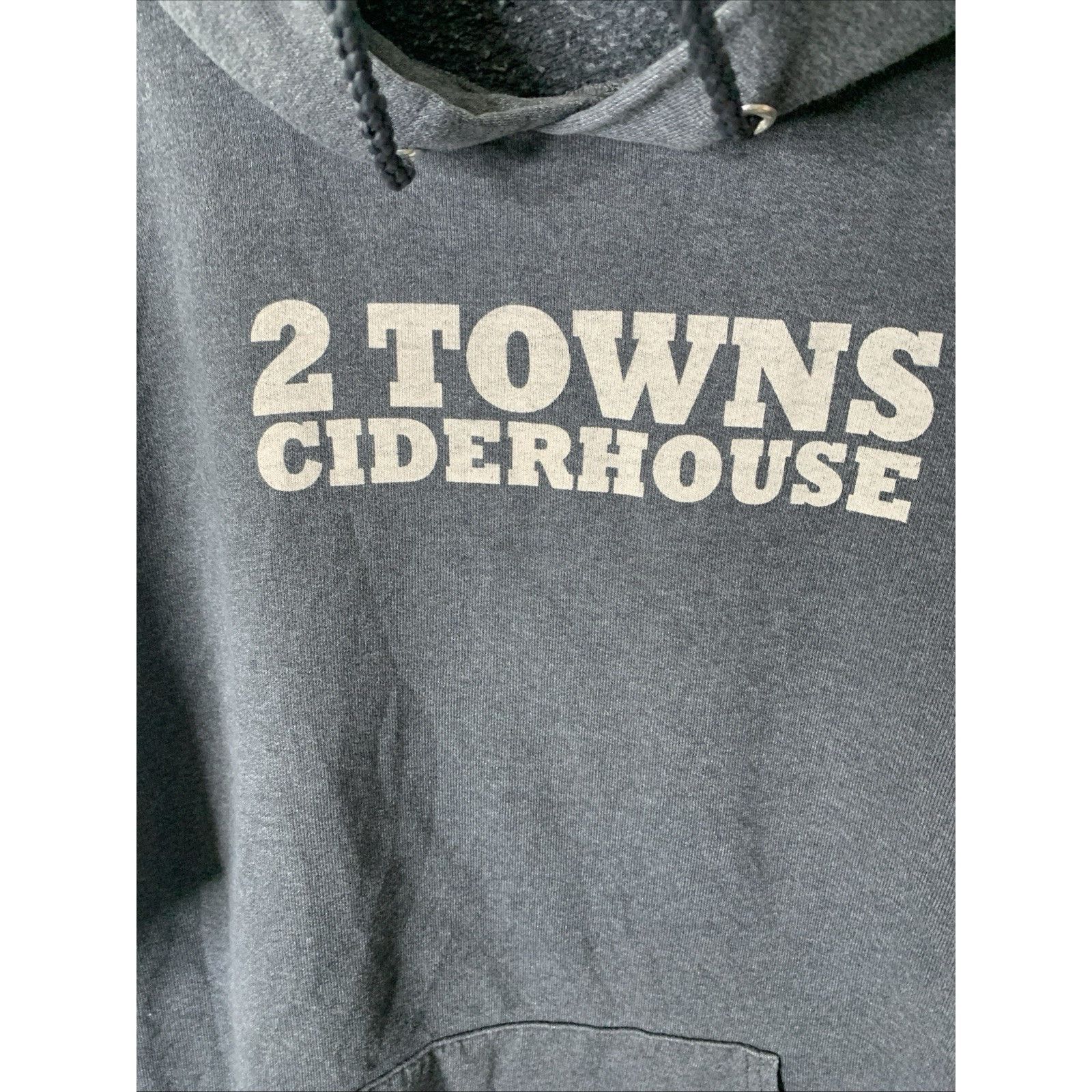 Hanes 2 Towns Ciderhouse Beer Drawstring Hoodie HANES Men's Gray S Size US S / EU 44-46 / 1 - 7 Thumbnail