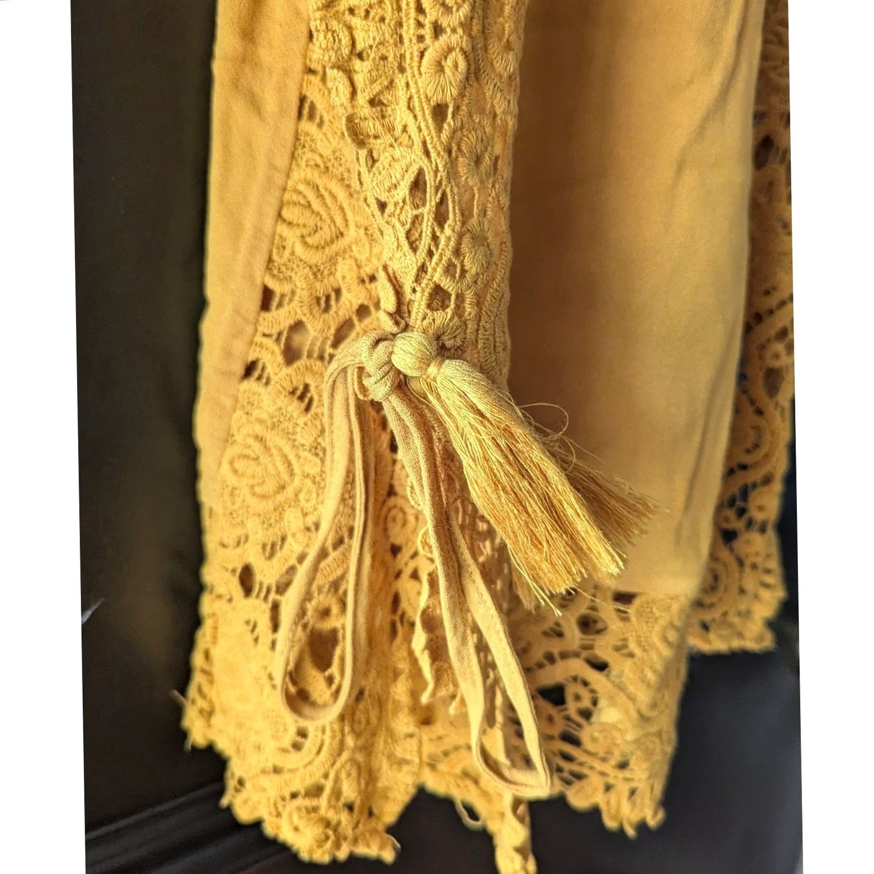 Aeropostale Aeropostale Mustard Yellow Crochet Lace Tank Top Tassel Boho Festival Sz M Size M / US 6-8 / IT 42-44 - 4 Thumbnail