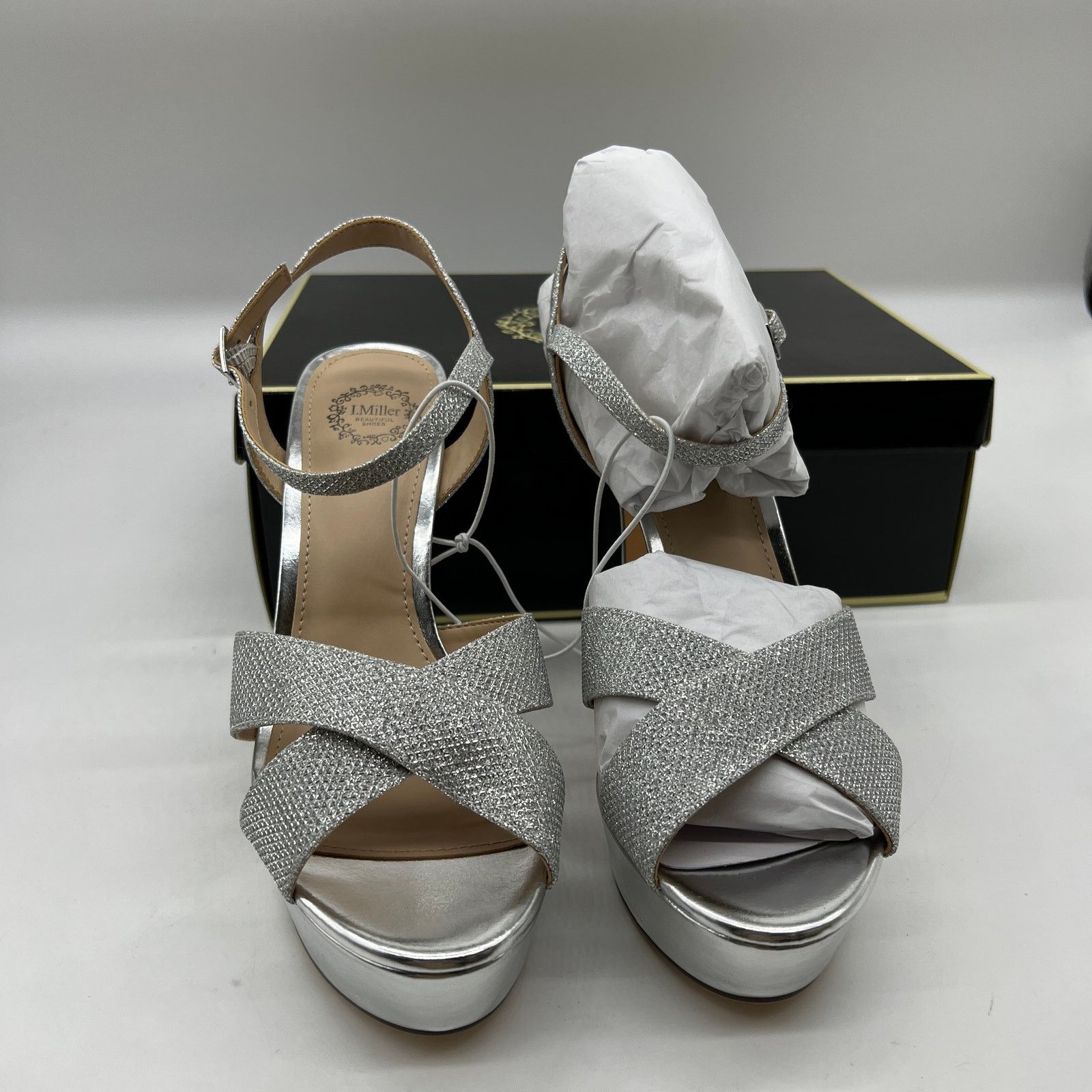 Other I. Miller Womens Samien Heeled Sandals Silver Size US 7.5 / IT 37.5 - 4 Thumbnail