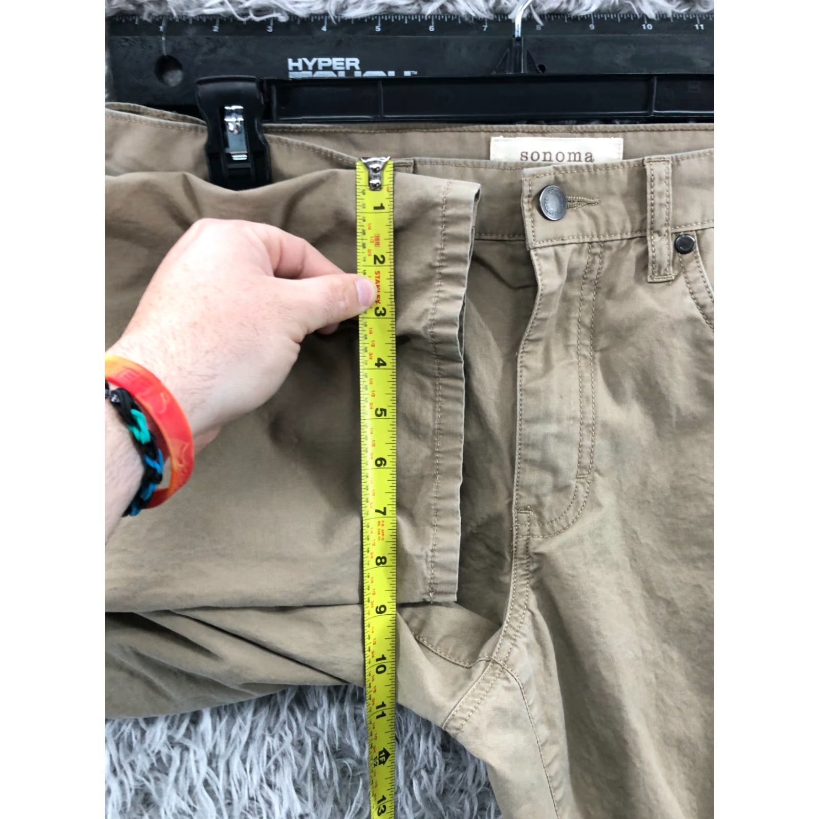Vintage Sonoma Chino Pants 32x32 Beige Medium Wash Logo Flat Front 5-Pocket Classic Straight Men’s Pants Size US 32 / EU 48 - 4 Thumbnail