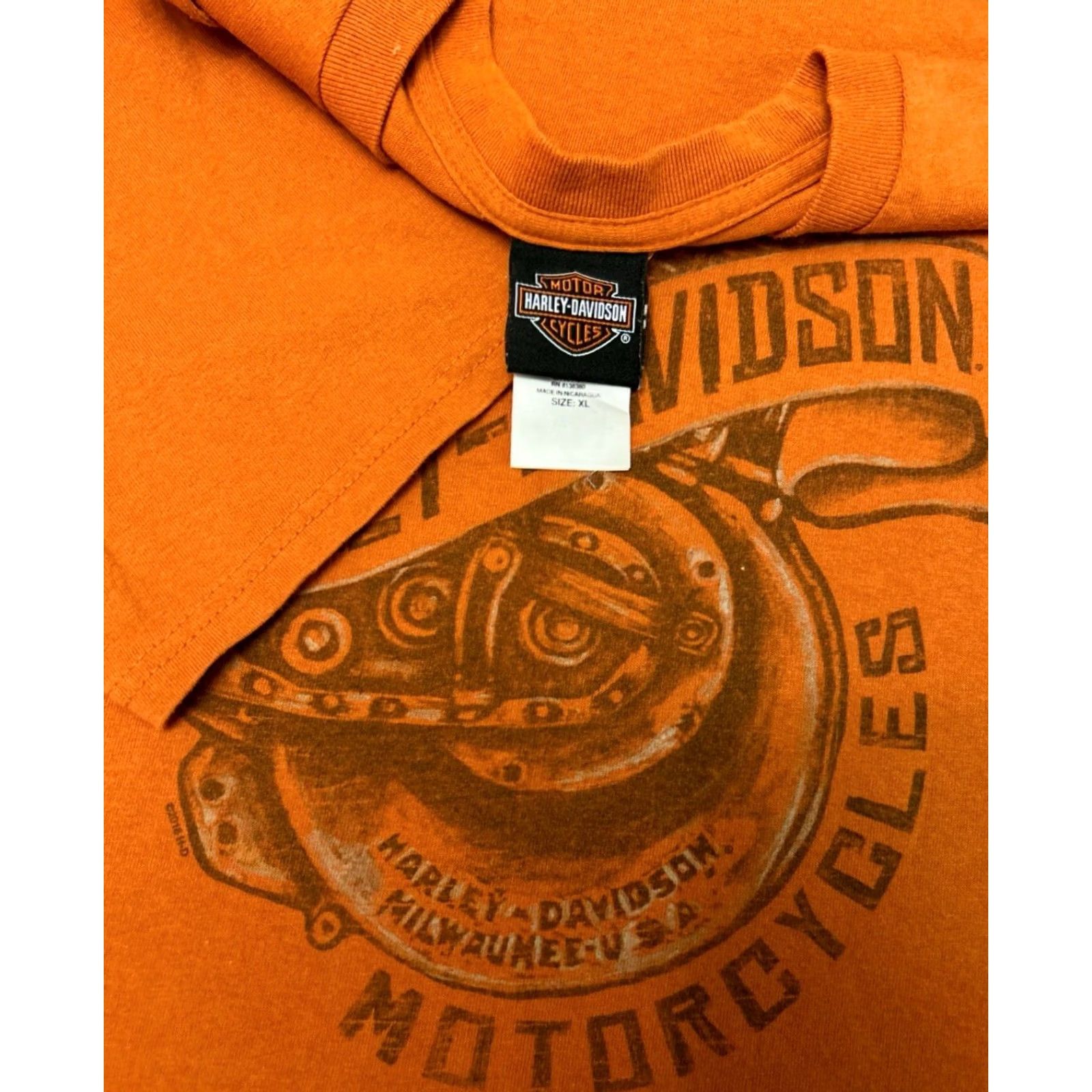 Harley Davidson VTG Harley Davidson Shirt XL Orange Milwaukee Seminole Florida Y2K 2018 Mens Size US XL / EU 56 / 4 - 3 Thumbnail