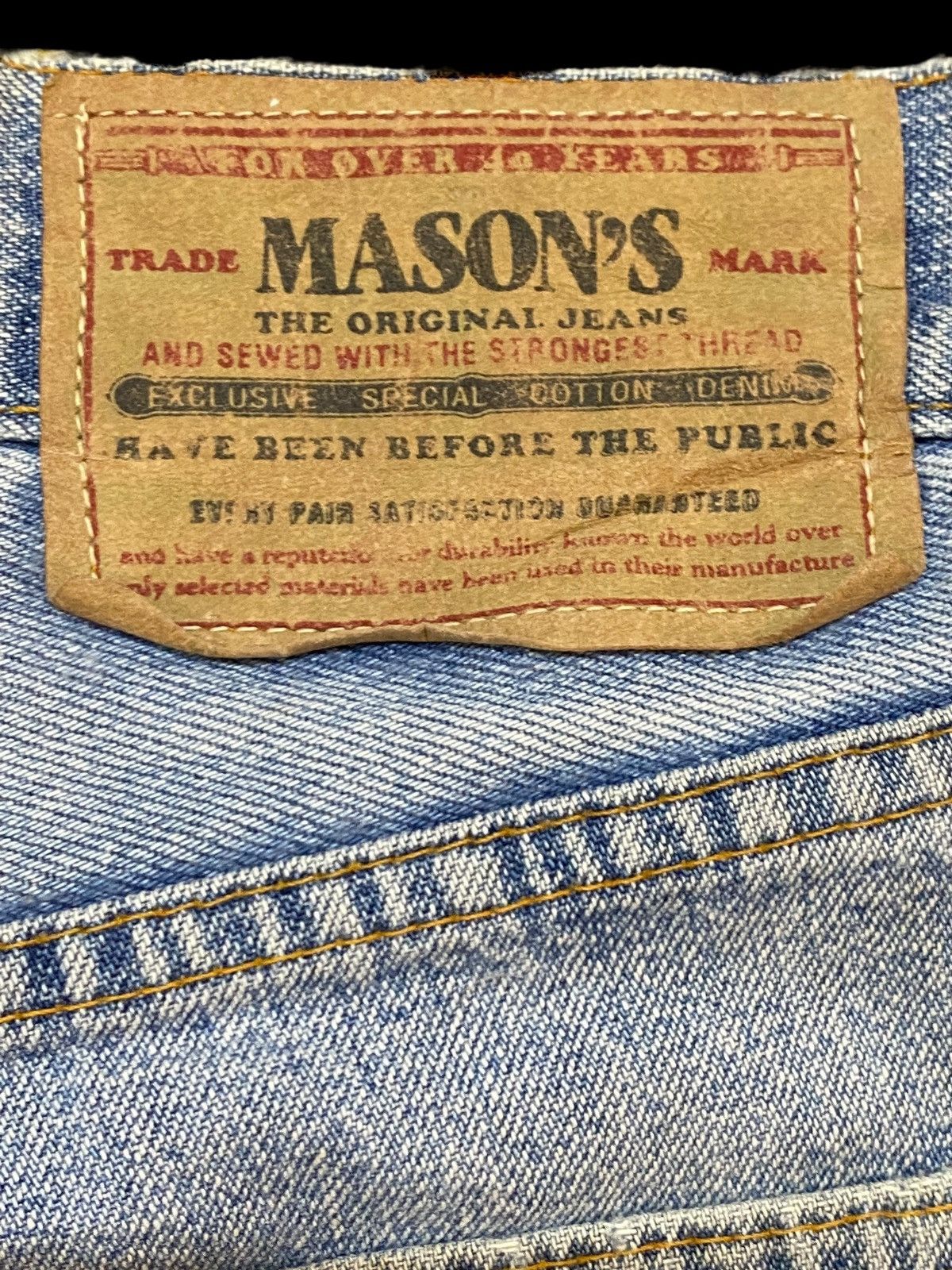 Mason's Vintage Masons by Silver Stone Faded Wash Distressed Jeans Size US 30 / EU 46 - 14 Thumbnail