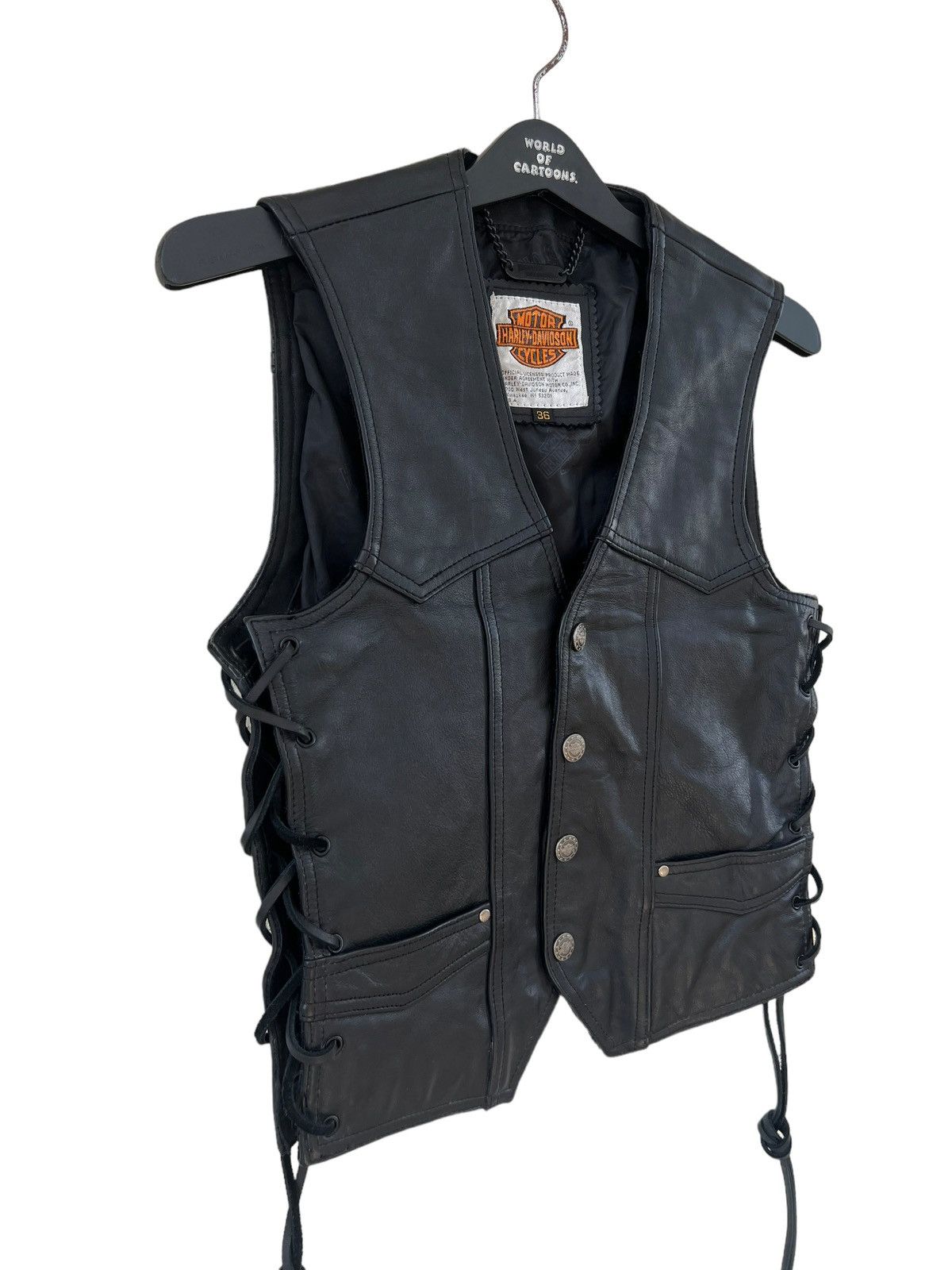 Harley Davidson VTG Harley Davidson Screamin’ Eagle Side Lace Leather Vest Size US S / EU 44-46 / 1 - 10 Thumbnail