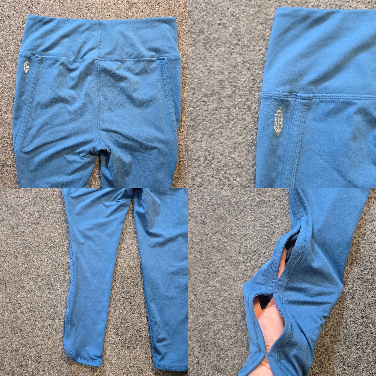 Free People Free People Pants Womens Large Blue Stretch Legging Workout Cropped Athleisure Size 36" / US 14 / IT 50 - 8 Thumbnail