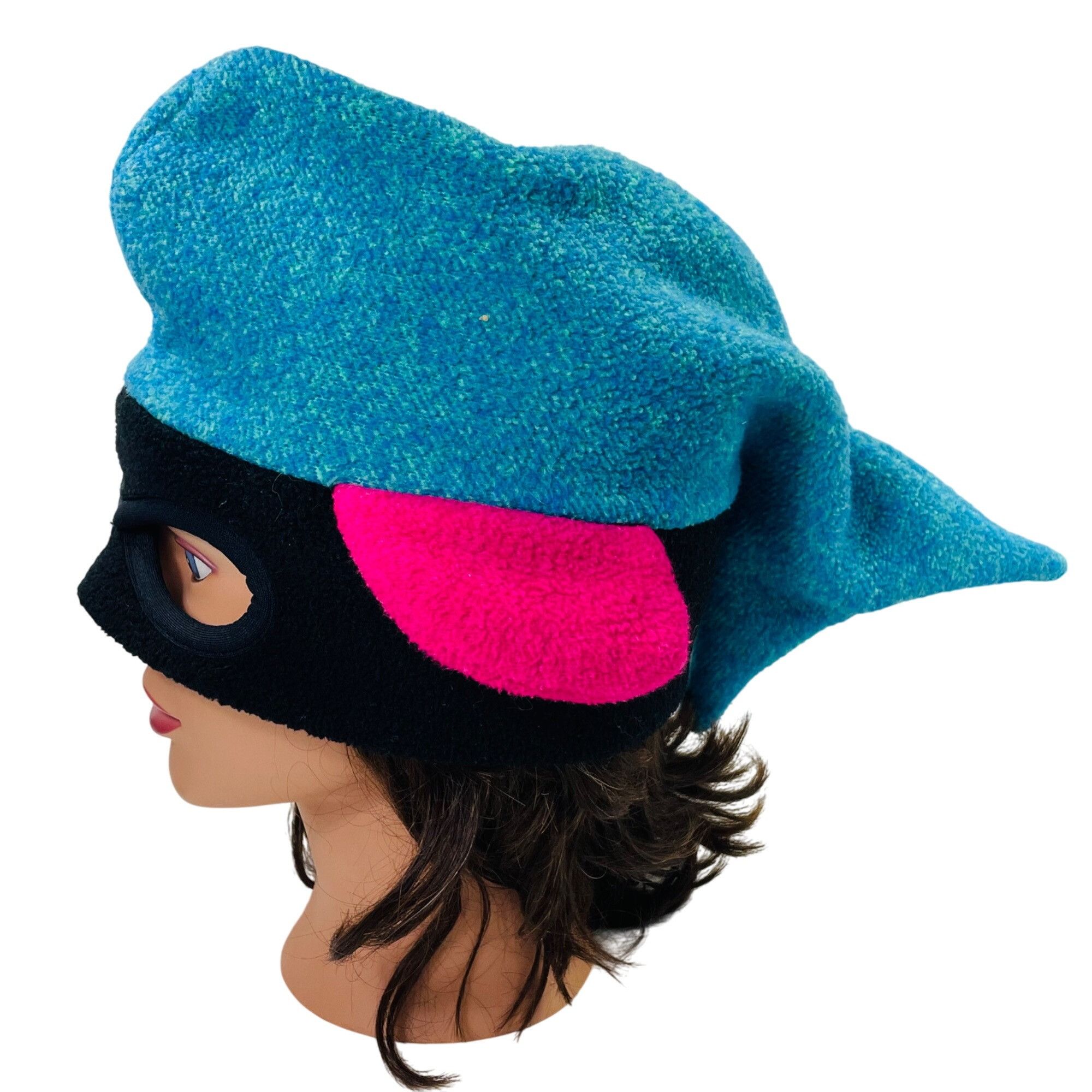 Vintage Bula Whimsical Whale Fish Mask Hat For Kids & Adults In Teal Size ONE SIZE - 3 Thumbnail