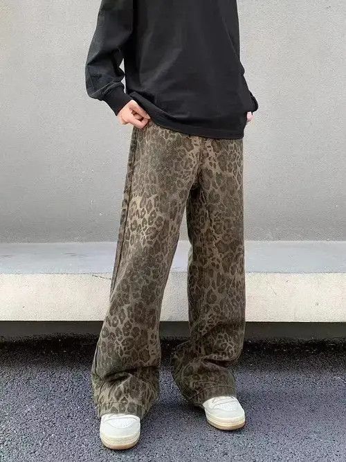 Japanese Brand × Jean Vintage Brown Leopard Print Straight Leg Micro Jeans Size US 32 / EU 48 - 3 Thumbnail