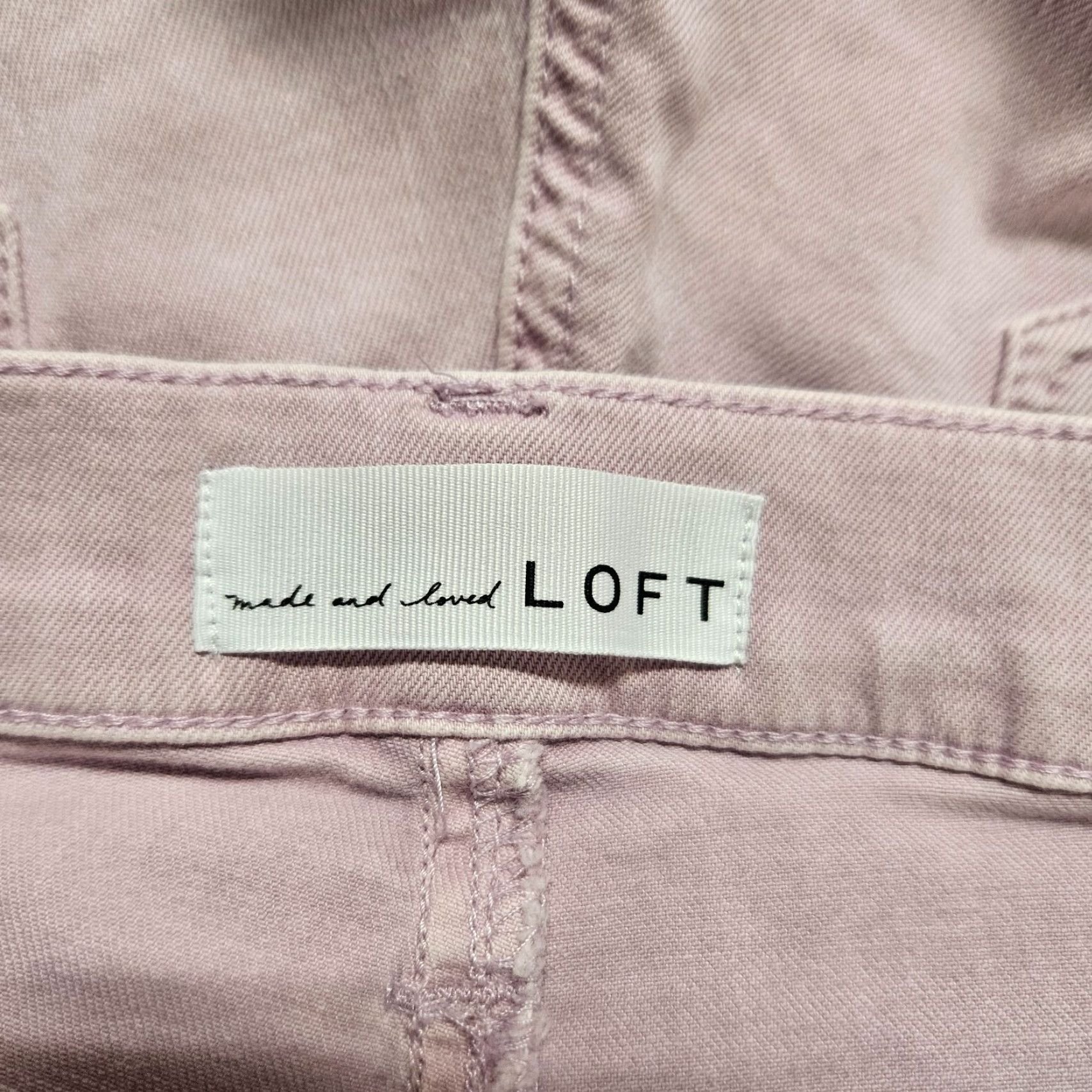 Loft VINTAGE? No. (Corrected) LOFT Womens Modern Skinny Jeans Sz 6 Purple/Pink Raw Hem Mid Rise Denim Cotton Blend Zip Cropped Inseam 26 Womens Size 28" / US 6 / IT 42 - 8 Thumbnail