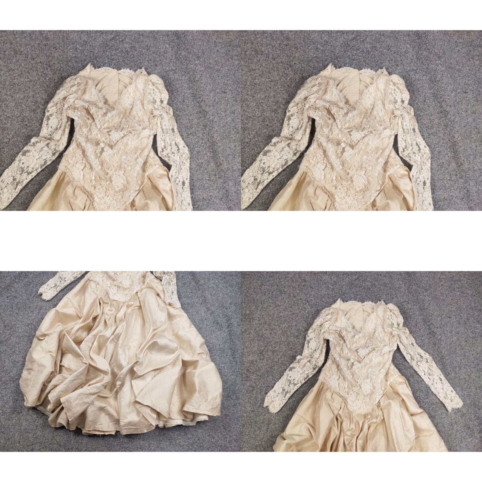 Vintage VINTAGE Phun Shirts lace Dress Button made in usa Shirt Dress M/L Beige 80s wedding style Women's Size M / US 6-8 / IT 42-44 - 8 Thumbnail