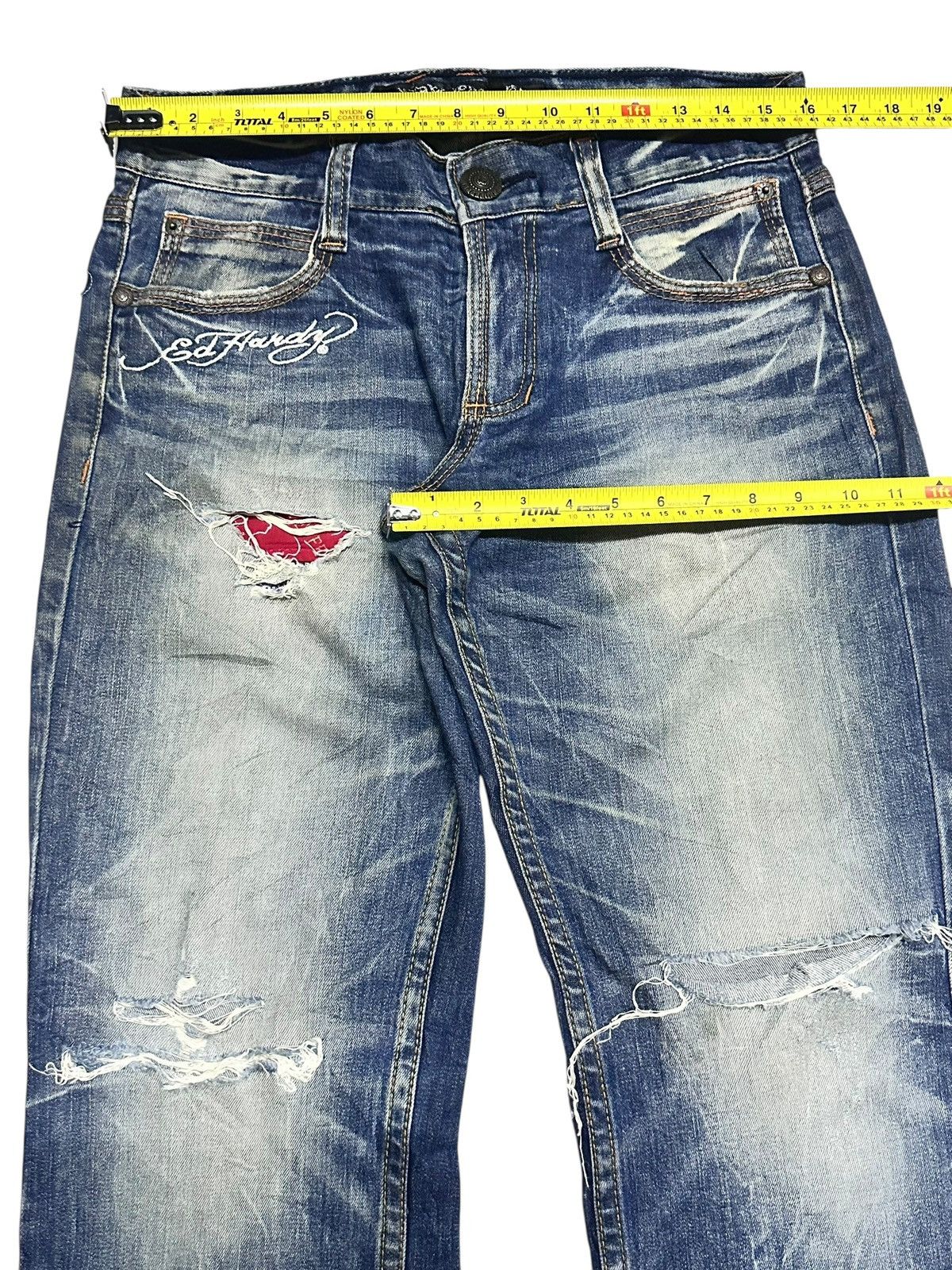 Ed Hardy Vintage Ed Hardy x Red Pepper Baggy Style With Faded Wash Size US 32 / EU 48 - 18 Thumbnail