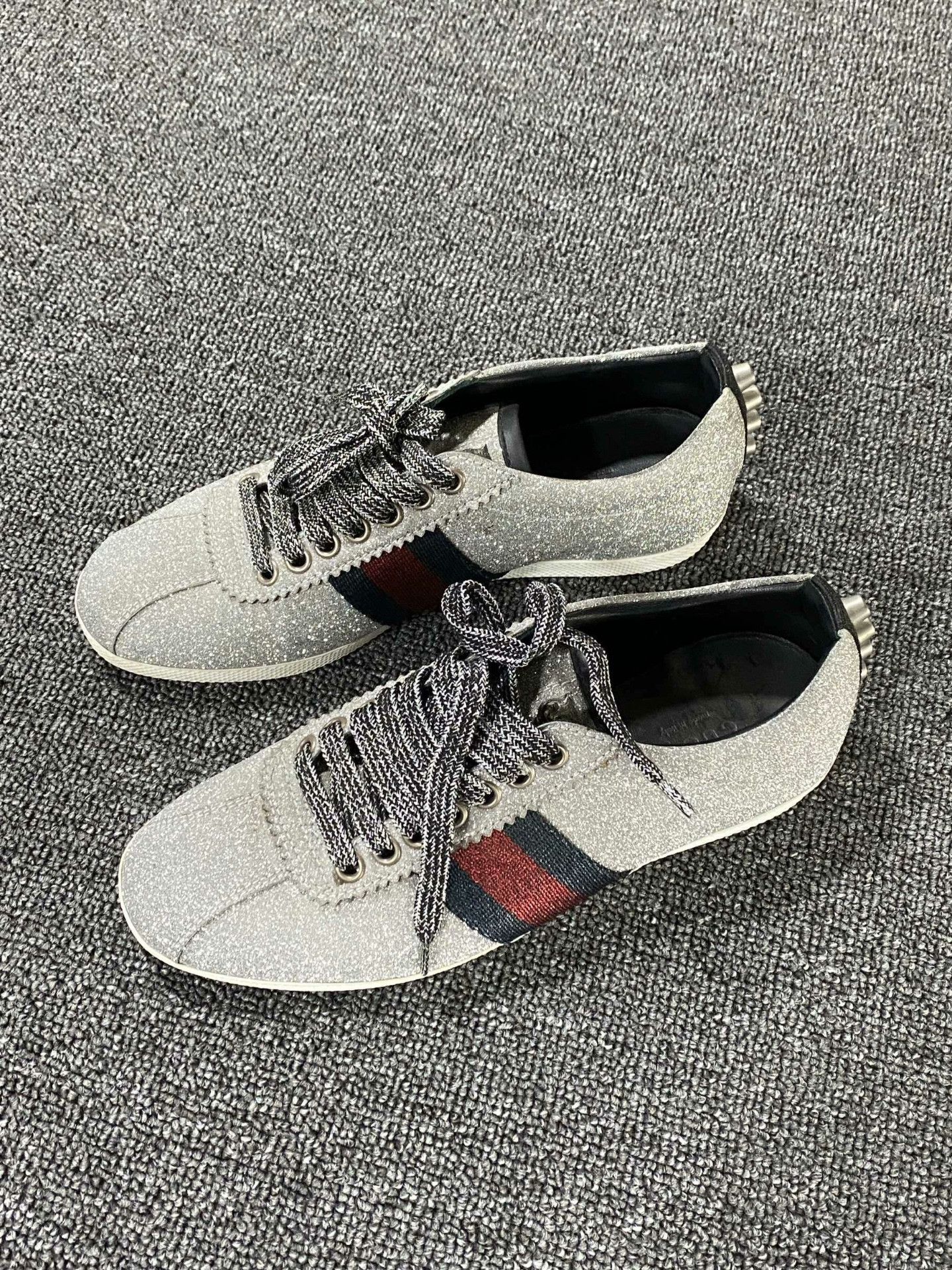 Gucci Gucci Striped Pink Lowtop Sneakers us_5-5 Women Size US 5.5 / IT 35.5 - 1 Thumbnail