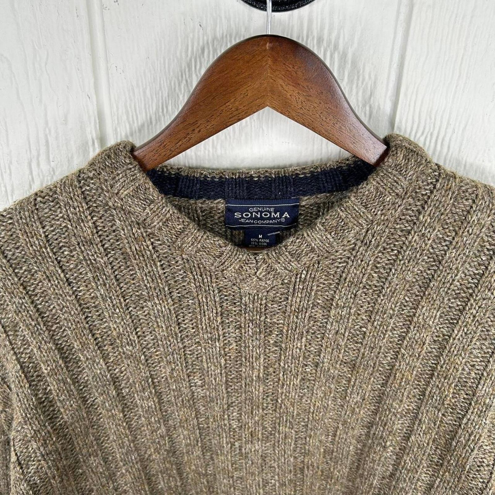 Sonoma Vintage 90’s Sonoma Tan Tight-Knit Sweater Size Medium Size M / US 6-8 / IT 42-44 - 2 Thumbnail