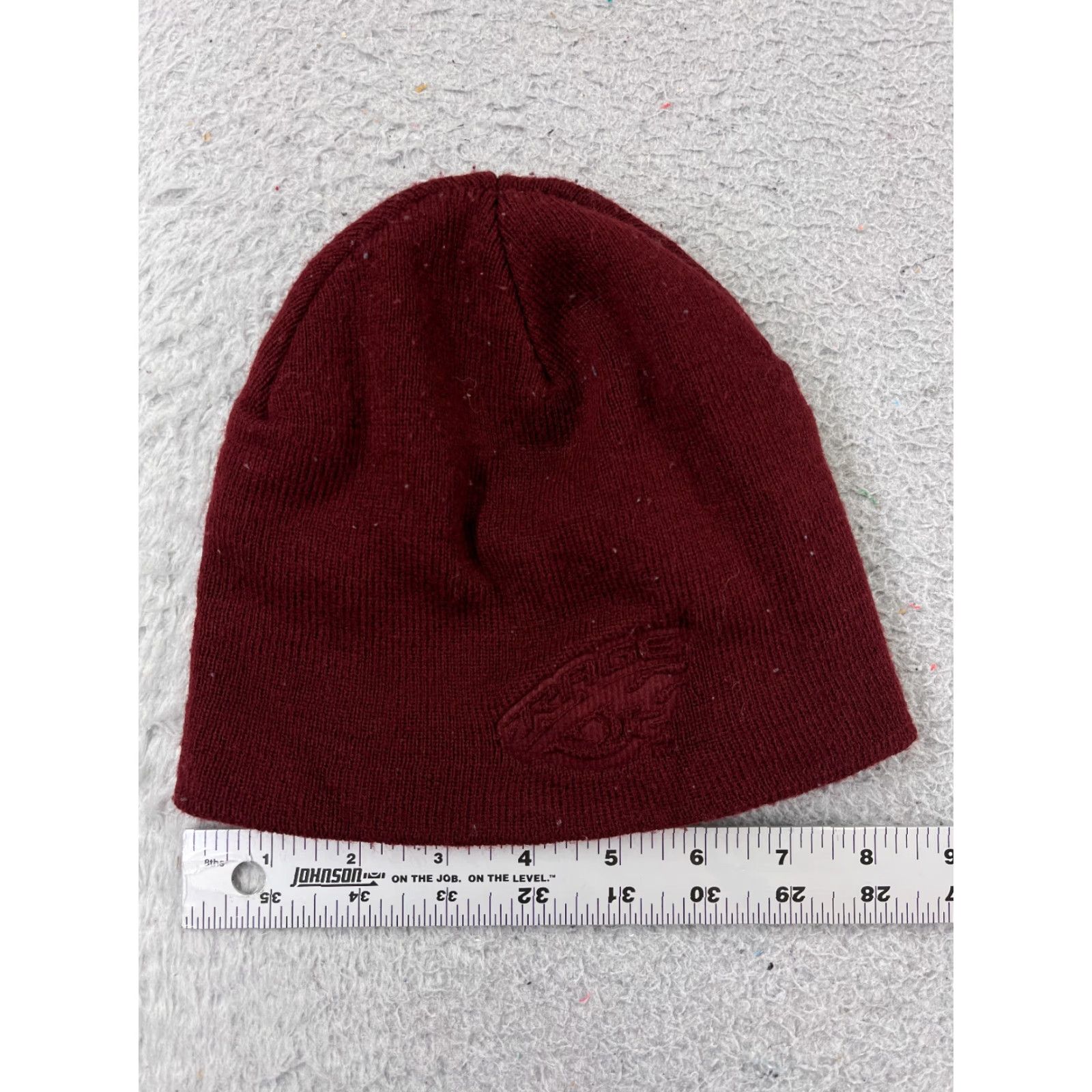 Vintage VINTAGE Firstier Bank Beanie Toque Adult One Size Burgundy Knit 100% Cotton Winter Ski Size ONE SIZE - 3 Thumbnail