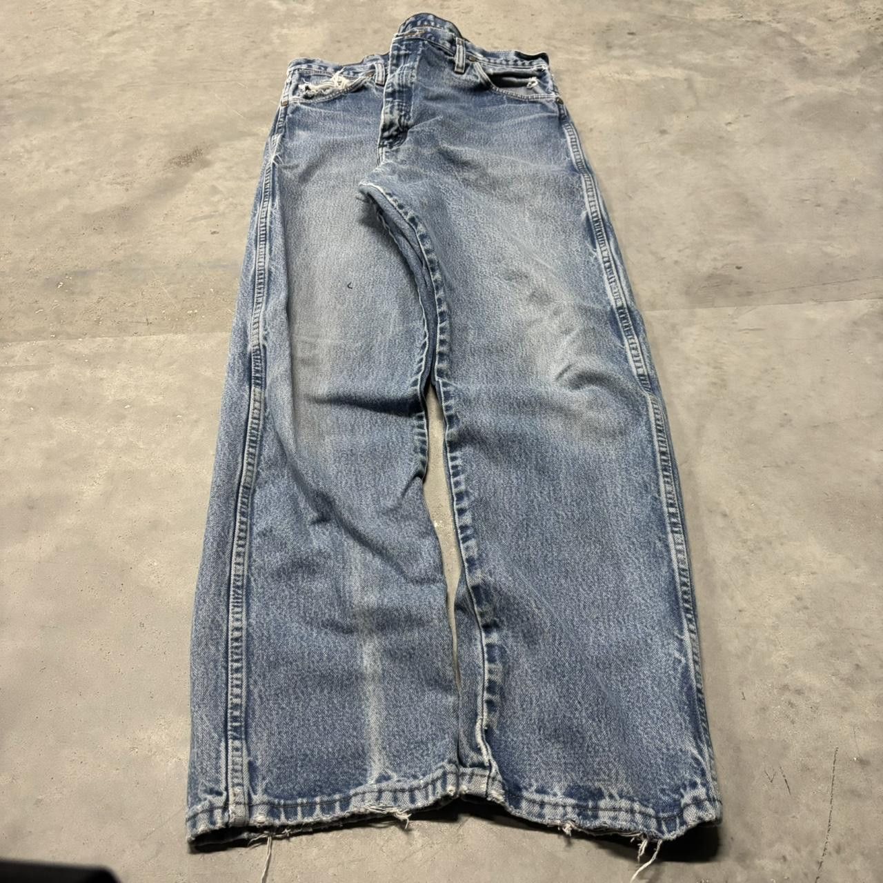Japanese Brand × Vintage Crazy Vintage Y2K/2000s Grunge Faded Light Wash Denim Jeans! Size US 35 - 3 Thumbnail