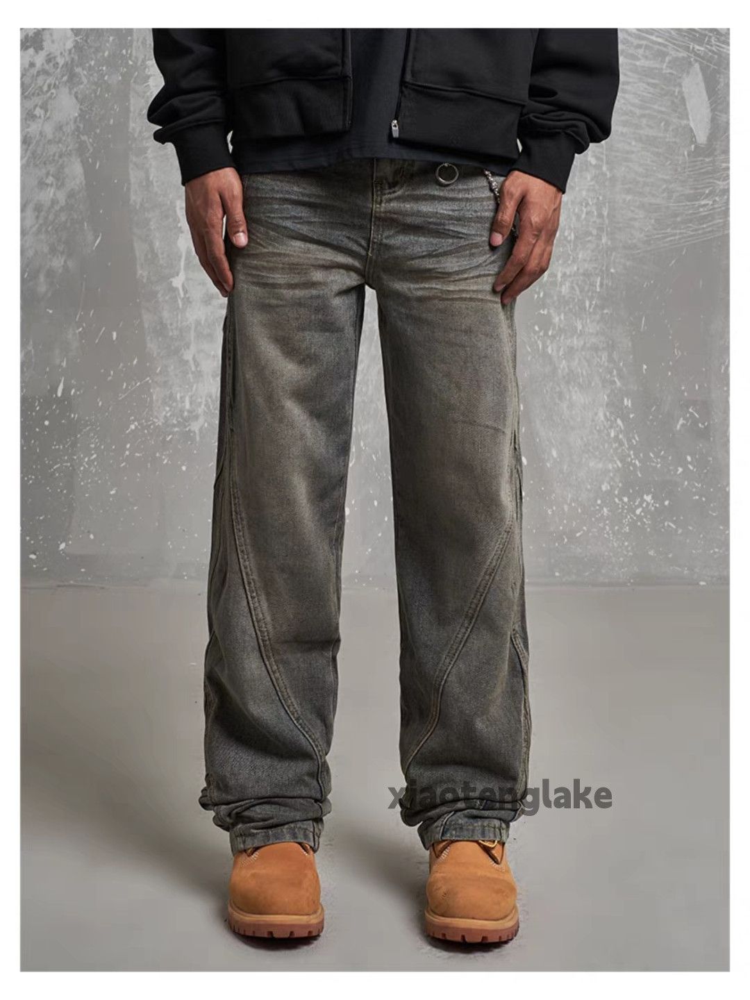 Jean × Vintage dirty washed faded stain rusty punk grunge baggy jeans Size US 32 / EU 48 - 1 Thumbnail