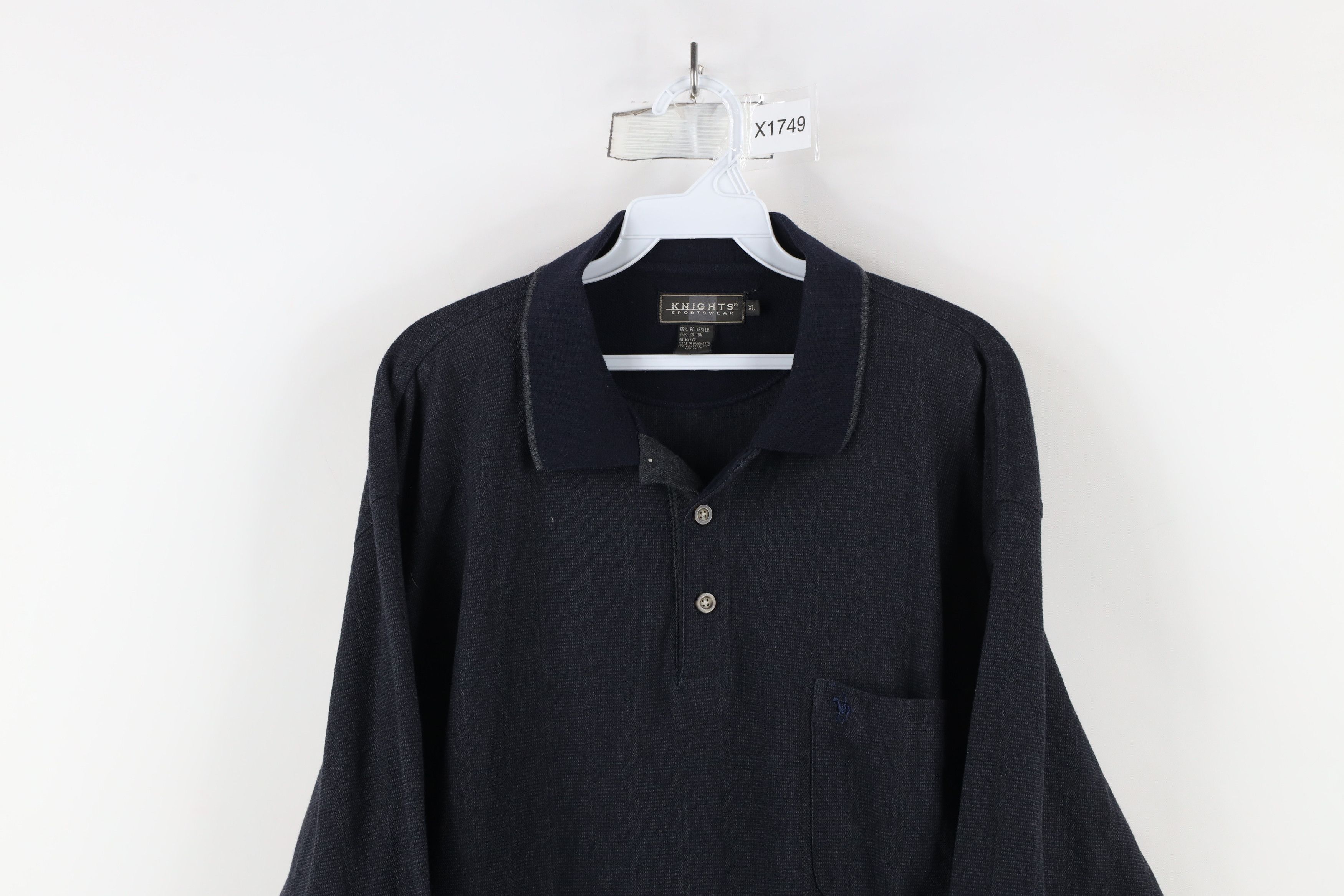 Vintage Vintage 90s Streetwear Long Sleeve Rugby Polo Shirt Blue Size US XL / EU 56 / 4 - 2 Thumbnail