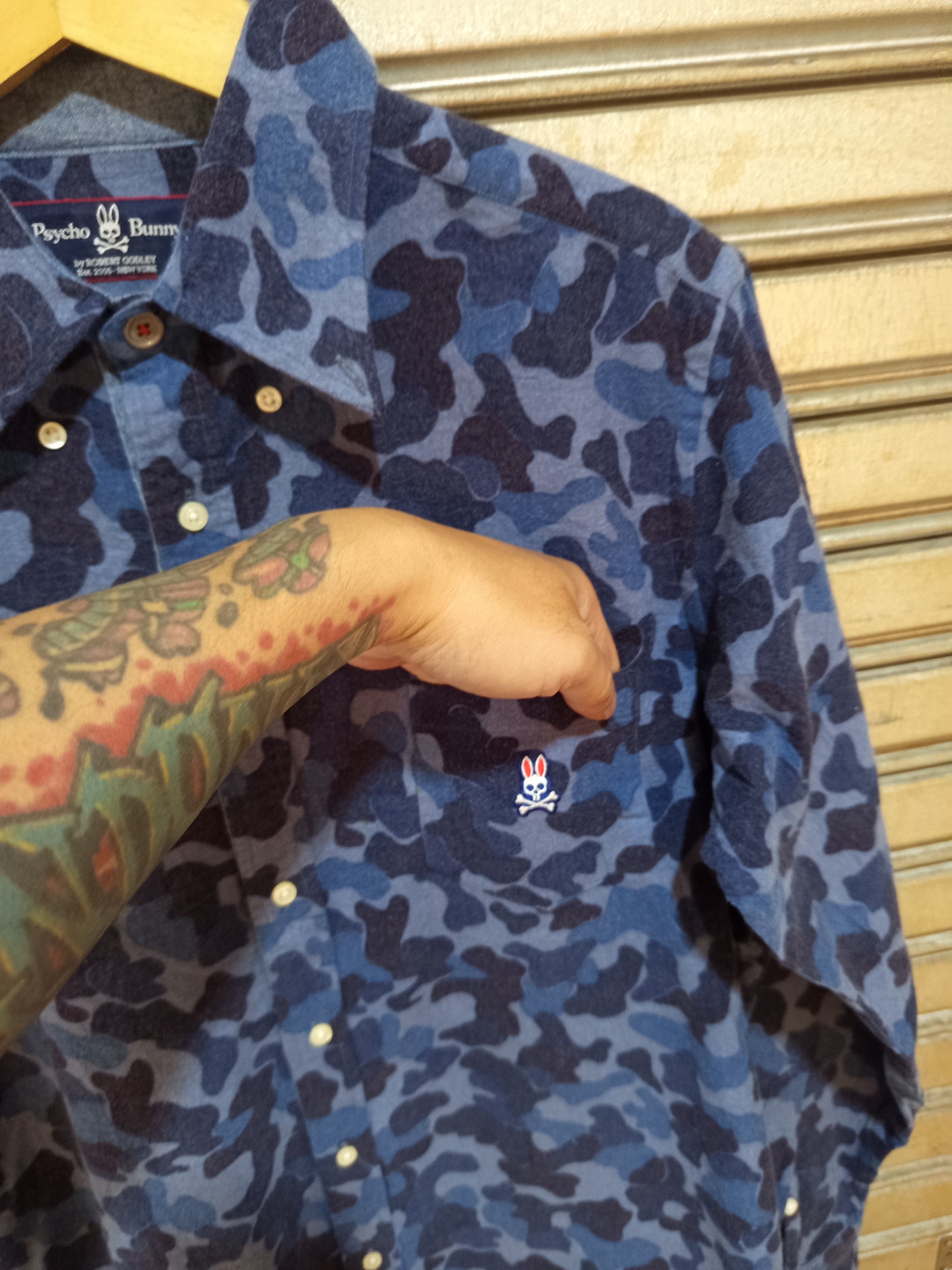 Psycho Bunny Psycho Bunny Camouflage Button Down Shirt Robert Godley Size US XL / EU 56 / 4 - 6 Thumbnail