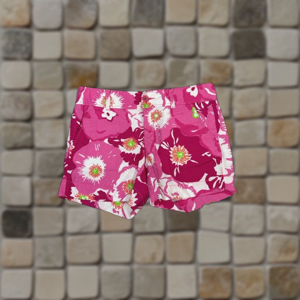 Lilly Pulitzer Lilly Pulitzer Callahan Shorts Women 0 Multicolor Floral Cotton Low Rise Chino Casual Summer Spring Beach Walking Mens Womens Size 25" / US 0 / IT 36 - 1 Thumbnail