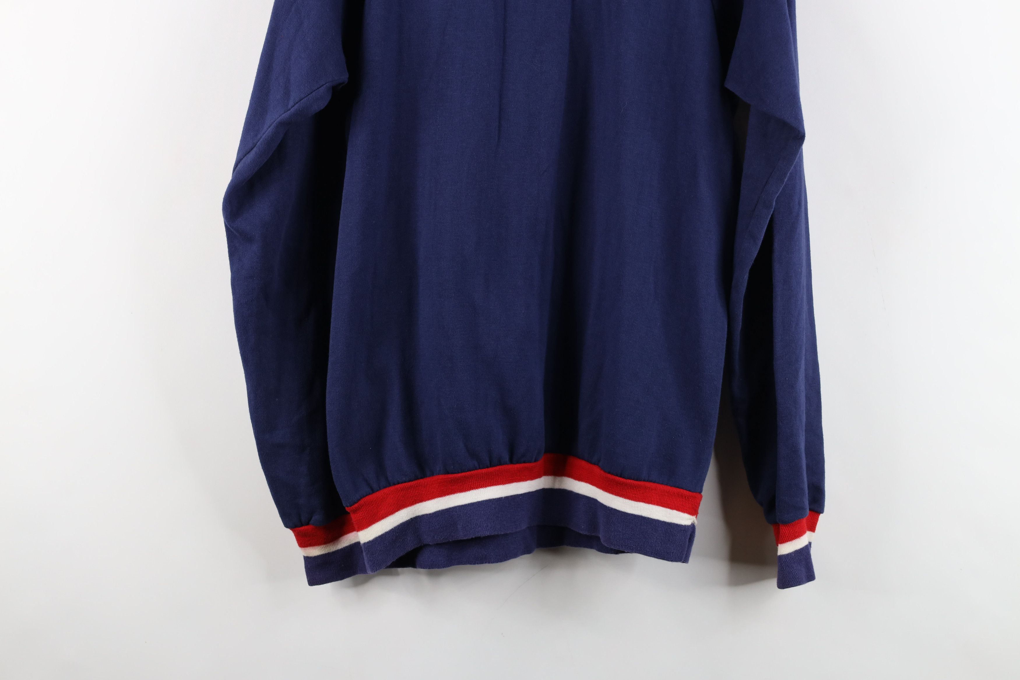 Vintage Vintage 70s Streetwear Striped Half Zip Sweatshirt USA Size US L / EU 52-54 / 3 - 14 Thumbnail