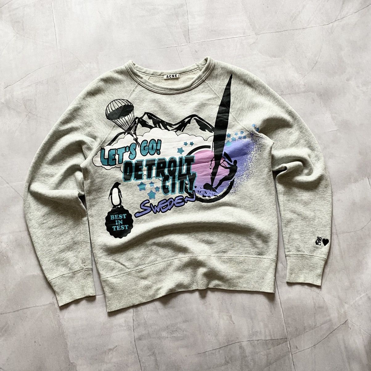 Acne Studios × Designer Acne Studios SS13 College Detroit Big Logo Sweatshirt Size US S / EU 44-46 / 1 - 1 Thumbnail