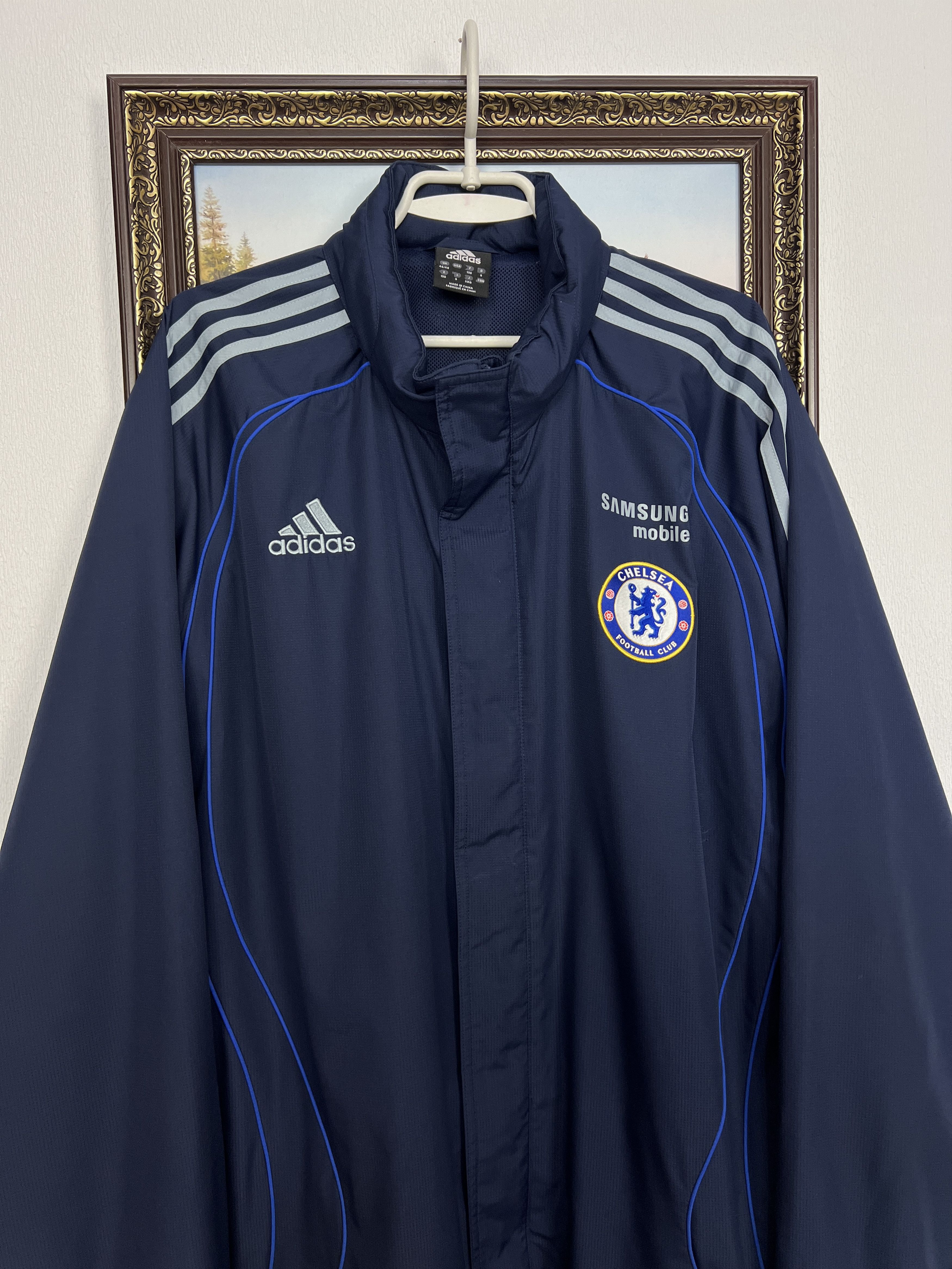 Adidas Vintage Chelsea Football Rain Hooded Jacket Soccer Track Top Size US XXL / EU 58 / 5 - 2 Thumbnail