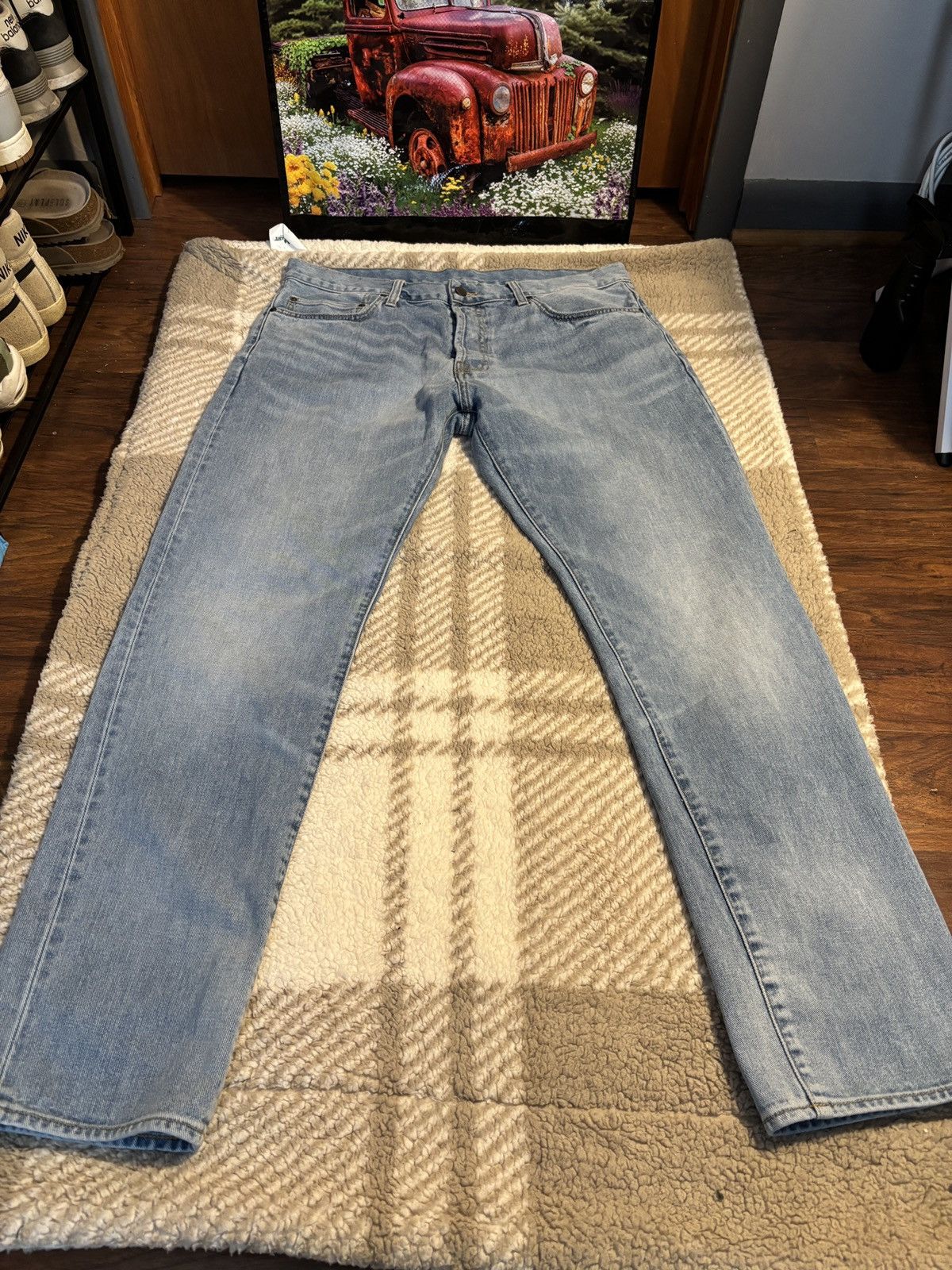 Carhartt Light Blue washed Carhartt WIP jeans Size US 36 / EU 52 - 2 Thumbnail