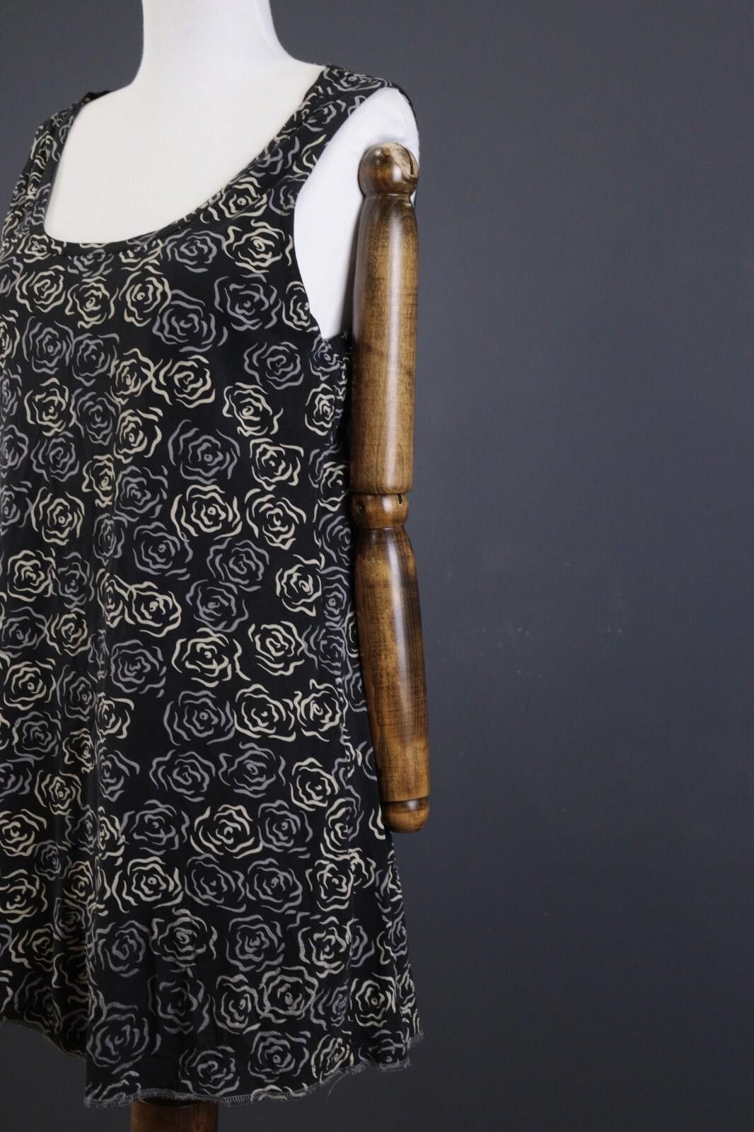 Designer Deerberg by Oska Black Floral Summer Blouson Dress Size L Size L / US 10 / IT 46 - 6 Thumbnail