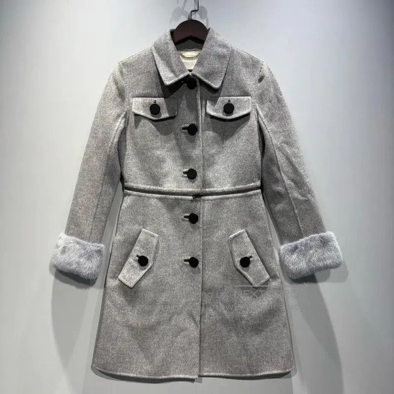 Fendi Fendi Gray Wool Women's Coat . Size M / US 6-8 / IT 42-44 - 1 Thumbnail