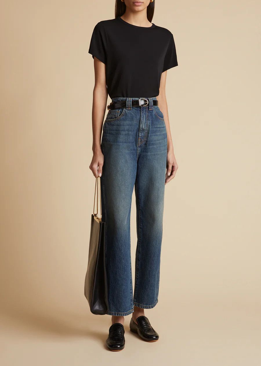 KHAITE o1s22i1n0724 Cropped Shalbi Jeans in Blue Size 25" / US 0 / IT 36 - 2 Thumbnail