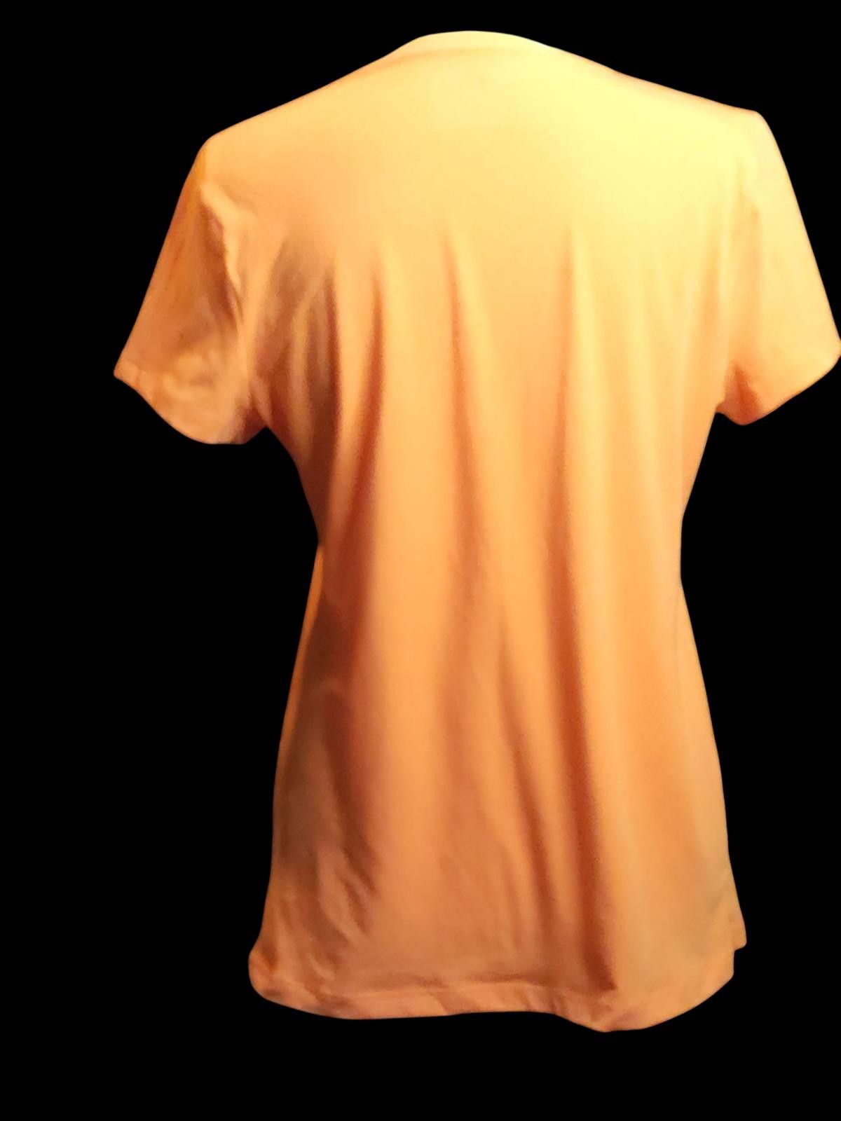 Nautica Nautica Women's Orange V-Neck T-Shirt Size M / US 6-8 / IT 42-44 - 5 Thumbnail
