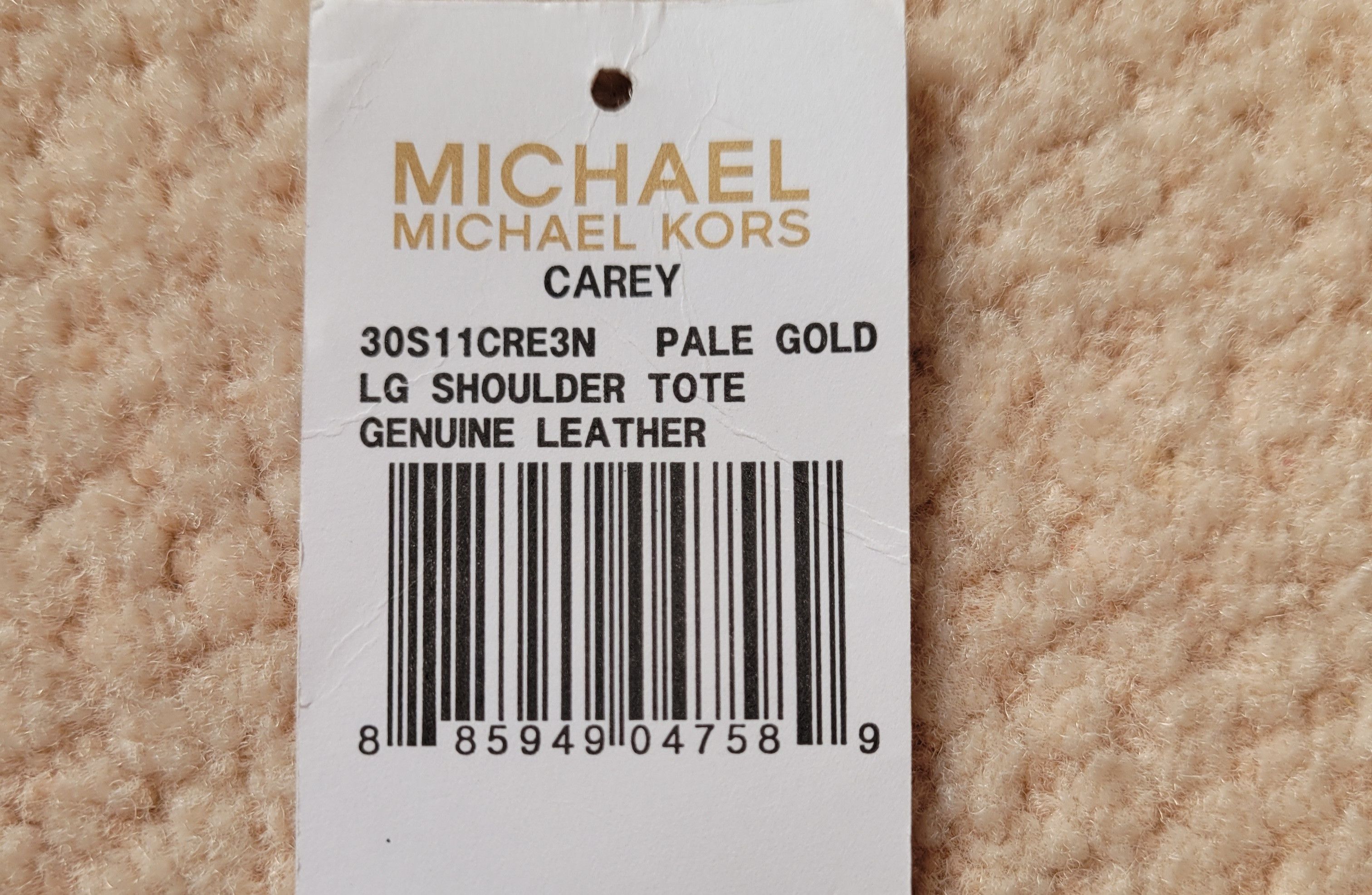 Michael Kors Carey Gold Leather Snake-Embossed Shoulder Tote Metallic Size ONE SIZE - 12 Thumbnail