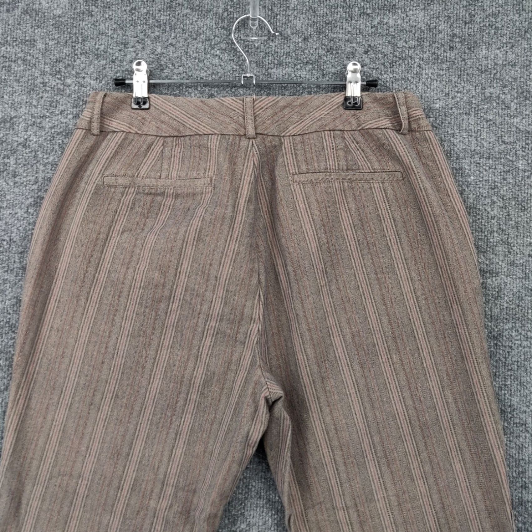 Dockers DOCKERS Womens 12P Petite Metro Mid Rise Straight Striped Cropped Dress Pants Brown Size 34" / US 12 / IT 48 - 5 Thumbnail