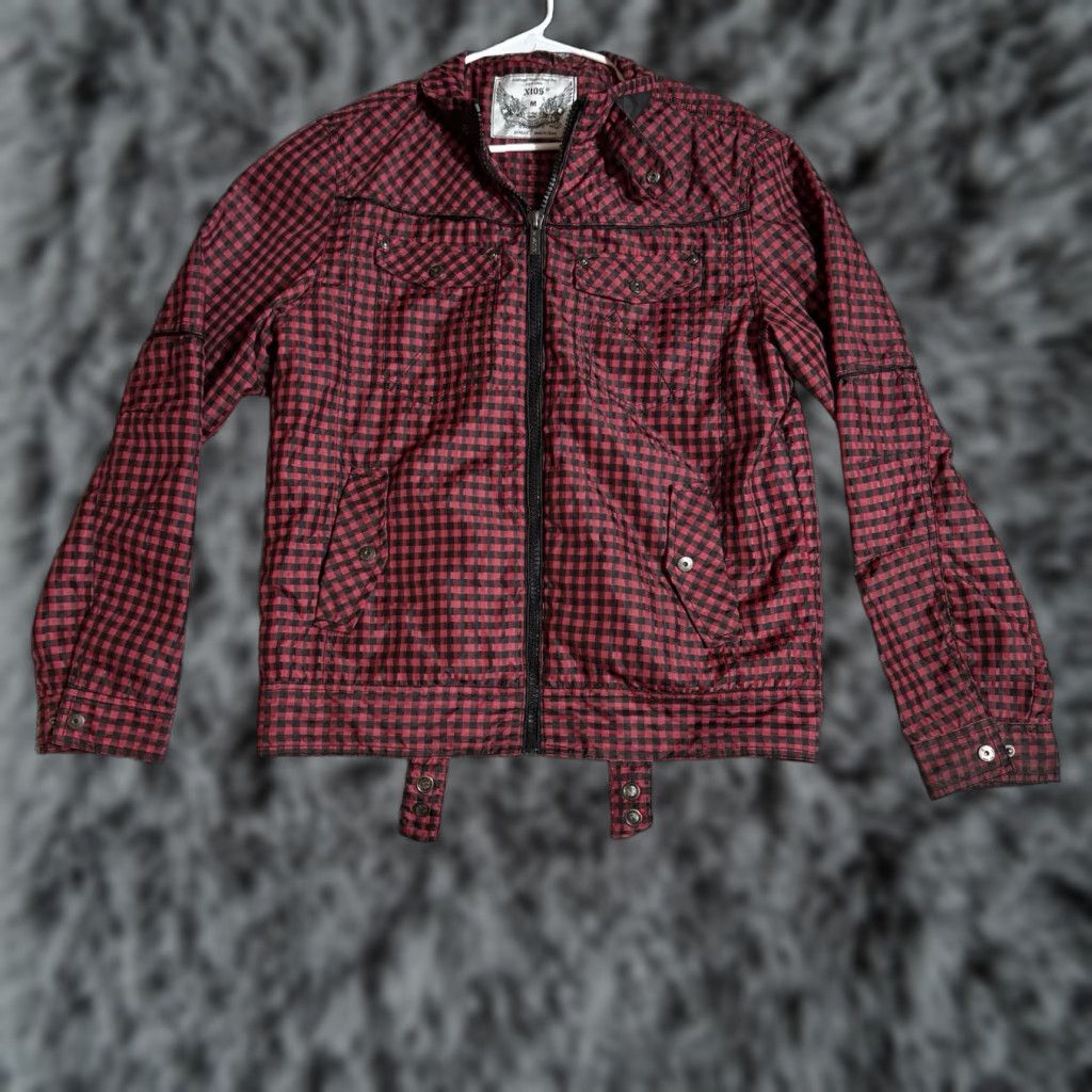 Vintage Xios Jacket Women Medium Red Biker Tattoo Punk Y2K Look Edgy Full Zip Pockets Short Jacket Vintage No Seasoned Casual City Outdoor Regular Size M / US 6-8 / IT 42-44 - 1 Thumbnail